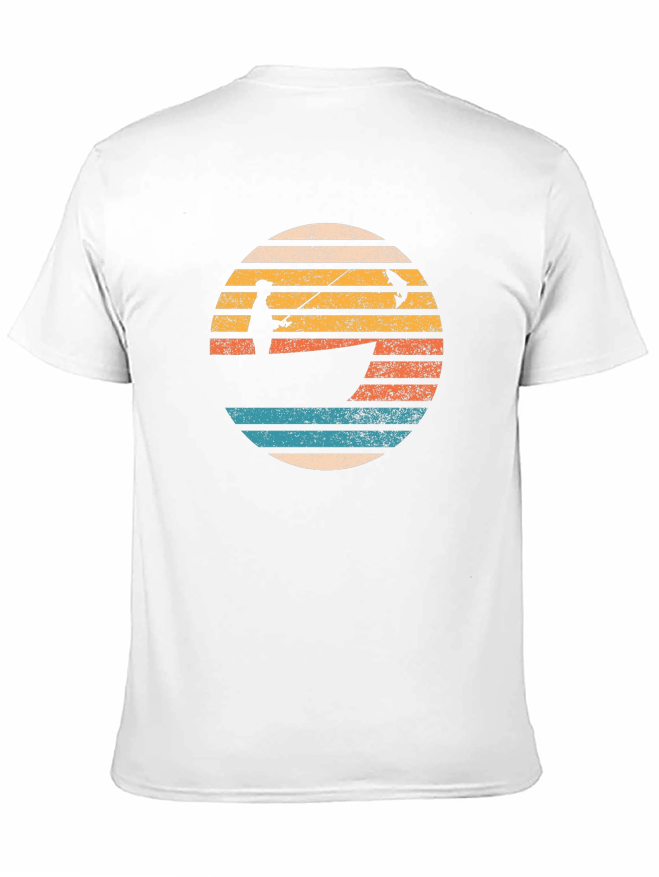 Black Retro Fishing T-Shirt - Fisherman Sunset Tee view 11