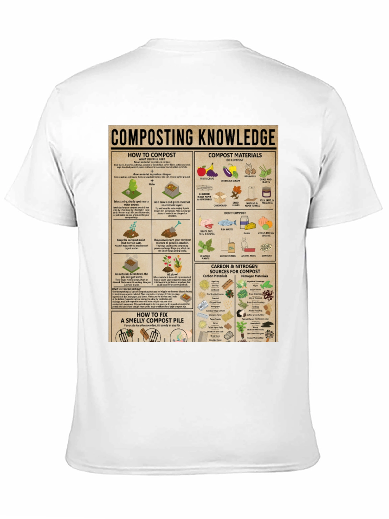Black Composting Knowledge Graphic Tee view 11