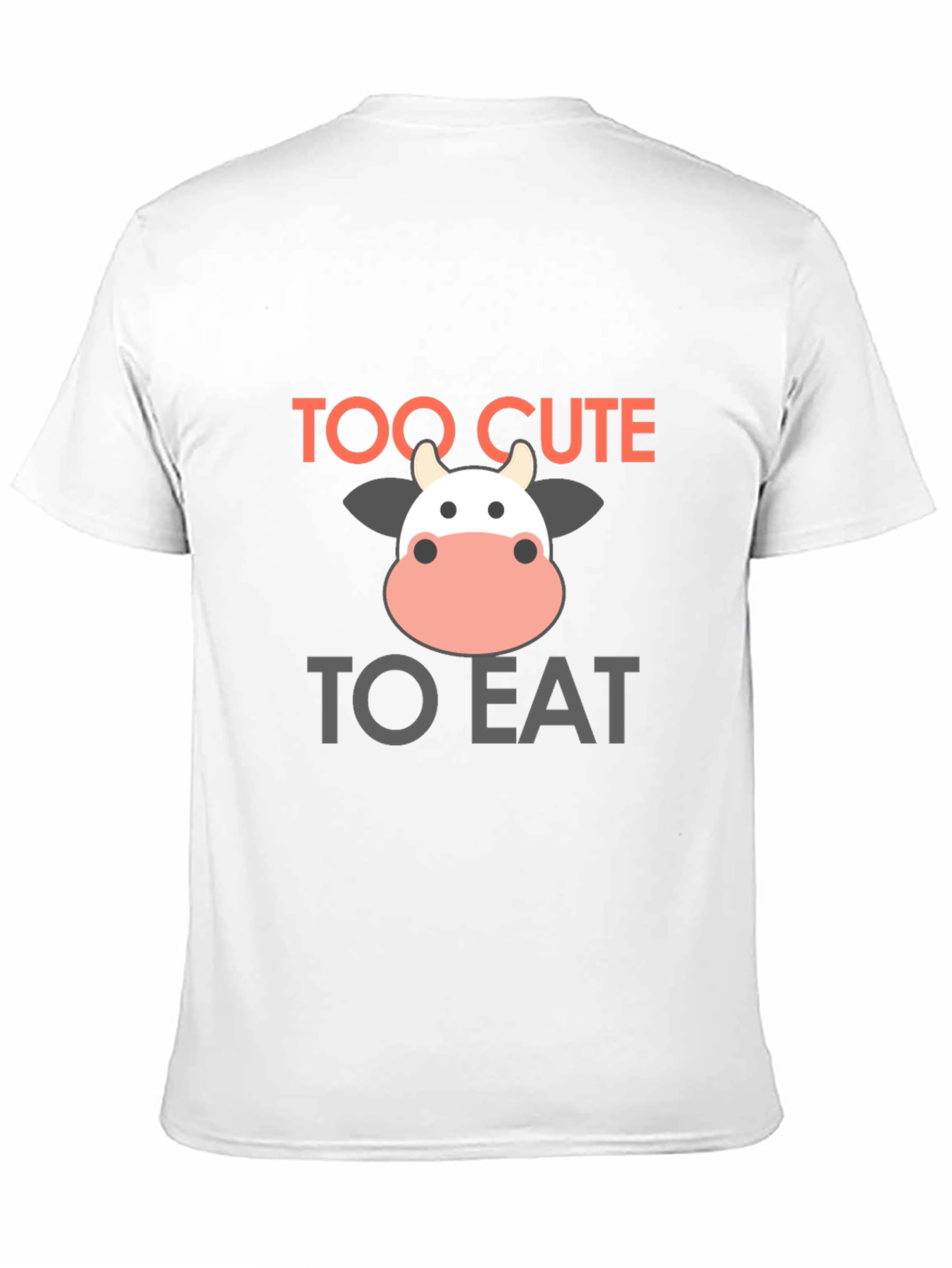Black Too Cute to Eat Cow Graphic Black T-Shirt view 11