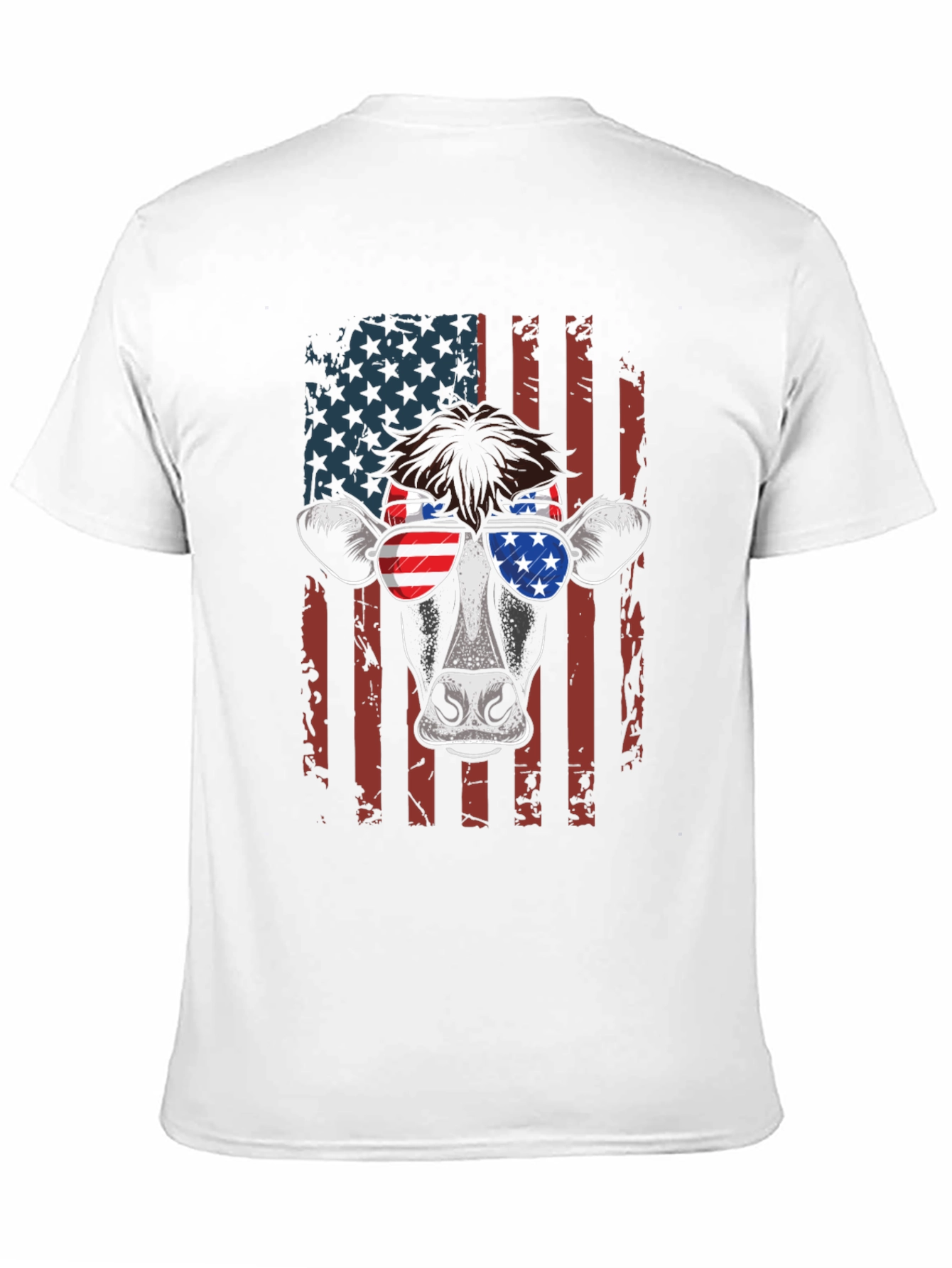 Patriotic Cow T-Shirt - American Flag Design - 11