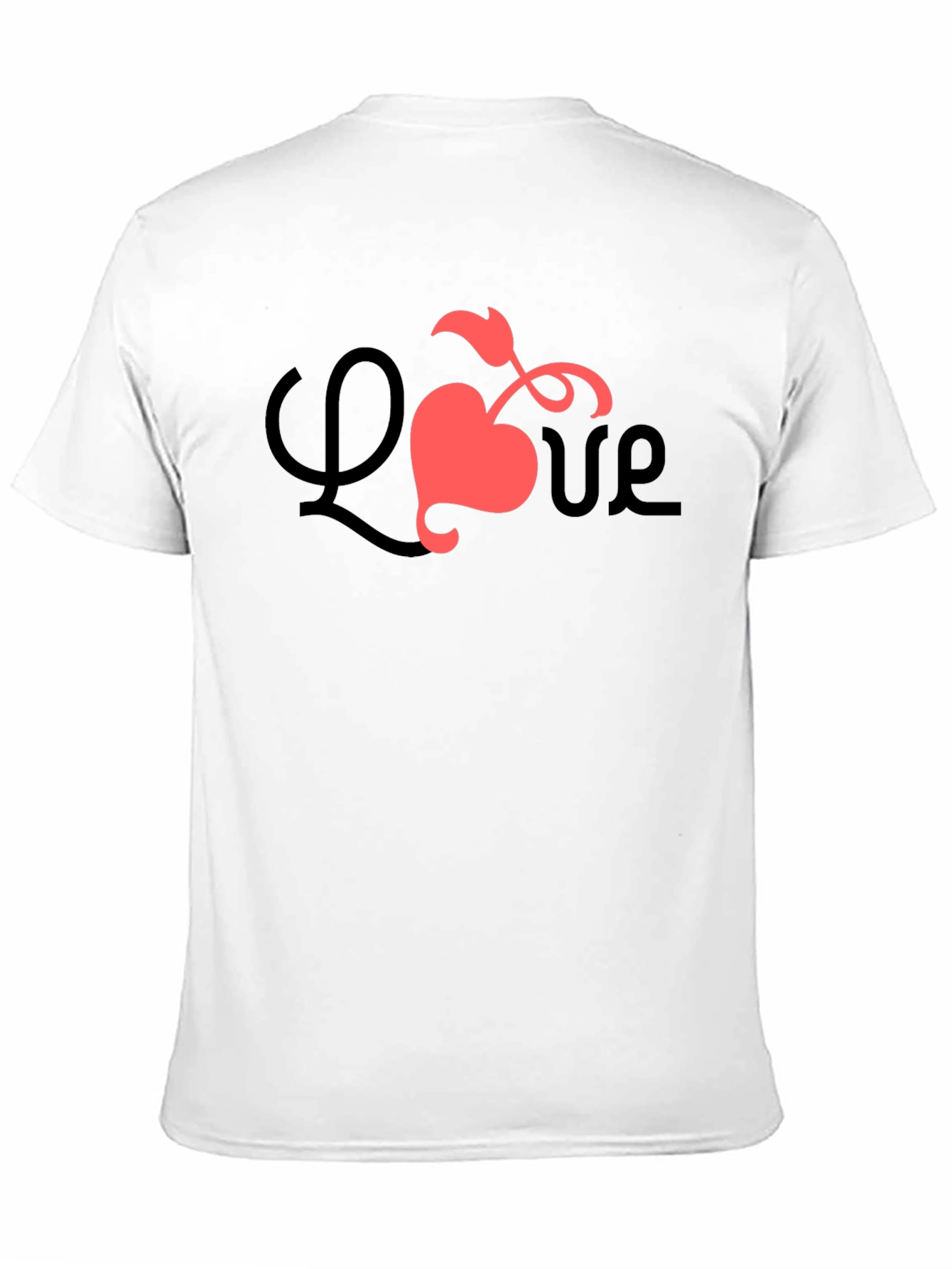 Black Love Heart Graphic Tee - Black Casual Shirt view 11