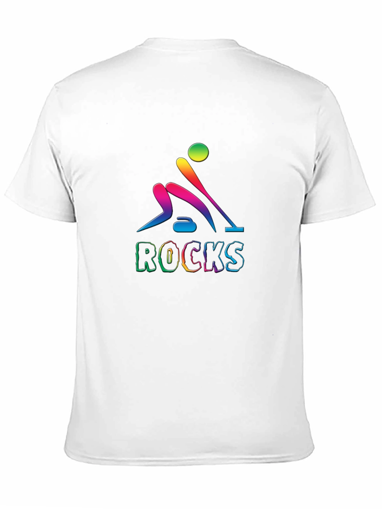 Black Rainbow Curling Rocks T-Shirt view 11