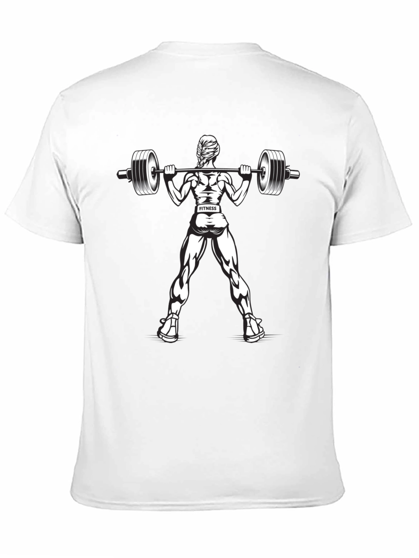 Black Fitness Squat T-Shirt, Gym Workout Tee view 11