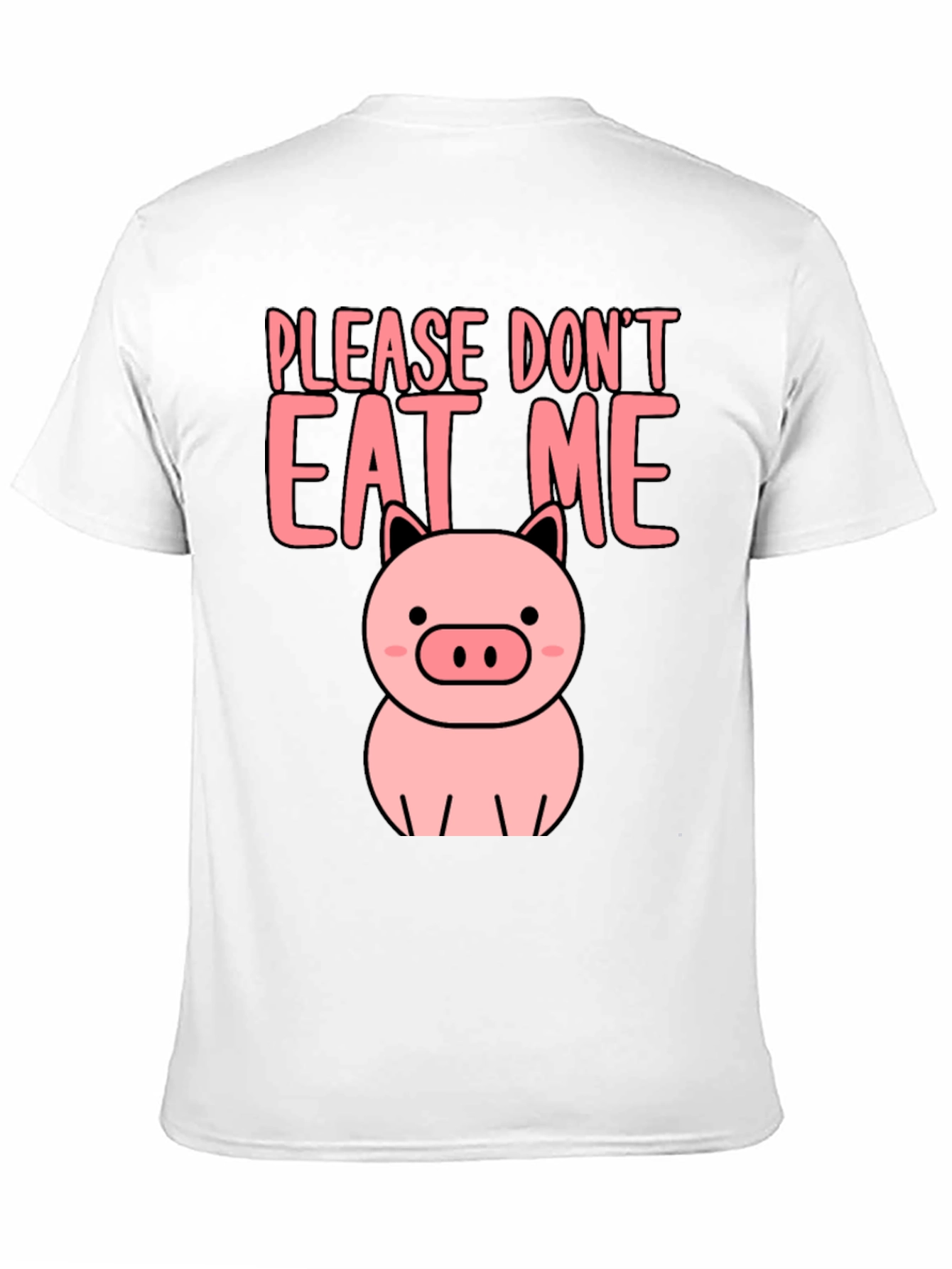 Black Cute Pig Please Don't Eat Me Graphic Tee view 11