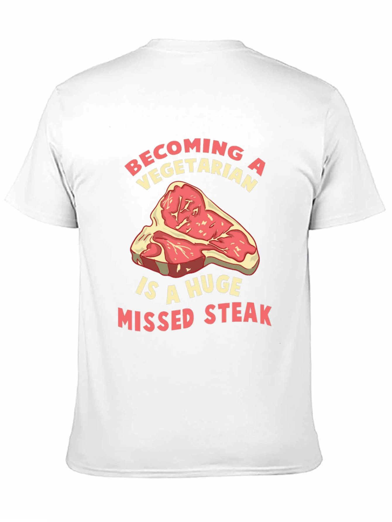 Black Funny "Missed Steak" Vegetarian T-Shirt view 11