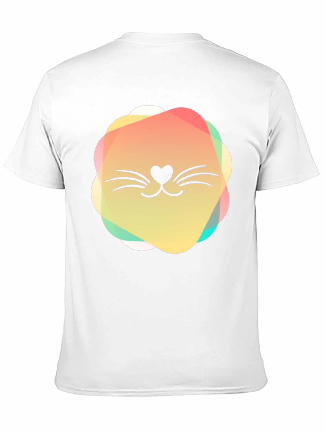 Black Cute Cat Face Graphic Black T-Shirt view 11