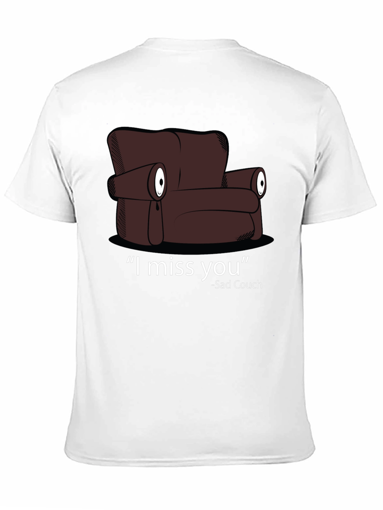 Black Sad Couch T-Shirt - I Miss You Graphic Tee view 11