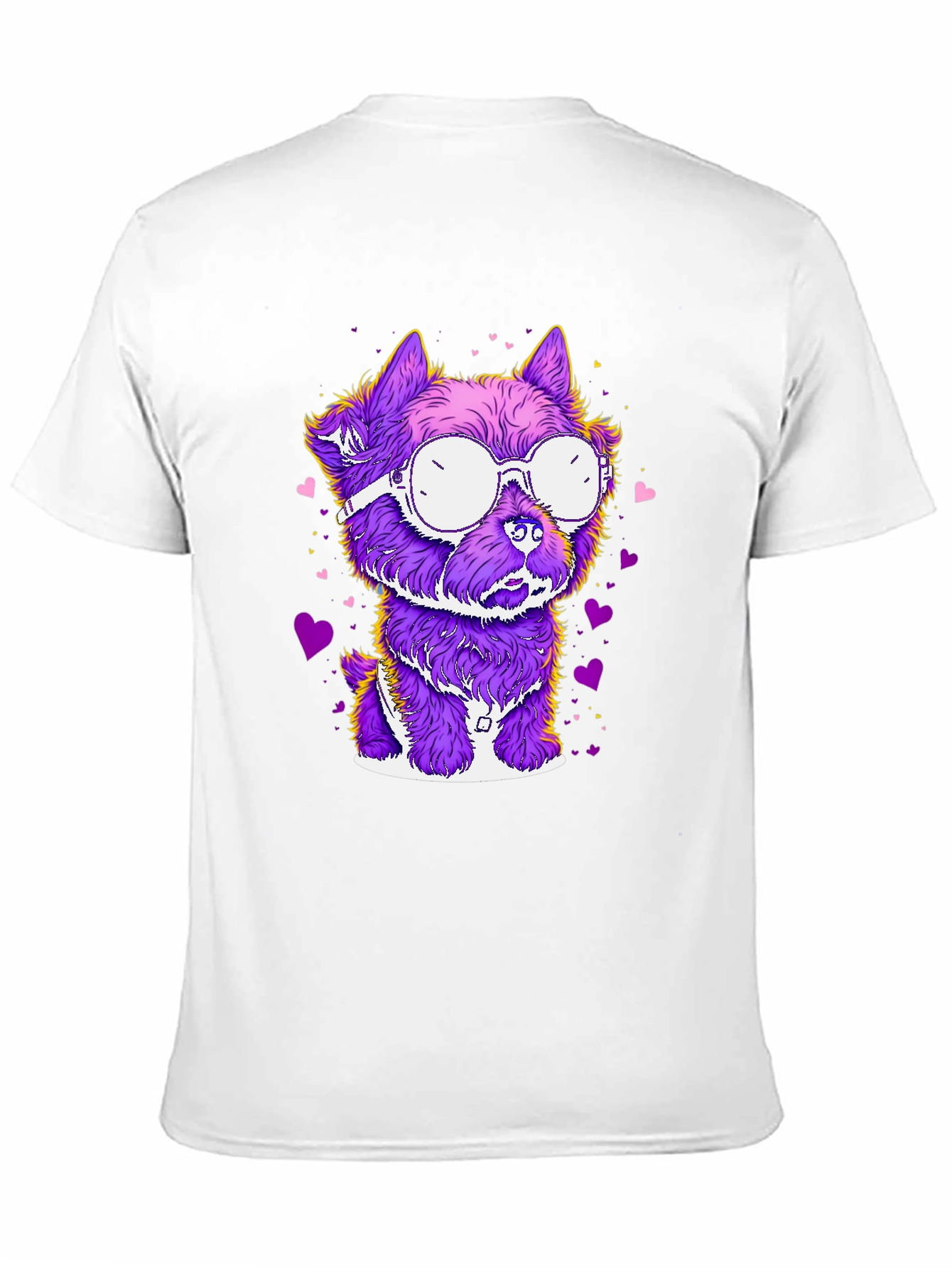 Black Dog with Glasses T-Shirt - Cool Canine Style view 11