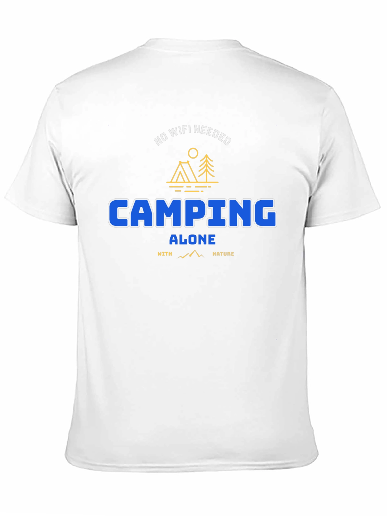 Black Camping Alone Tee: No WiFi Needed Nature Shirt view 11