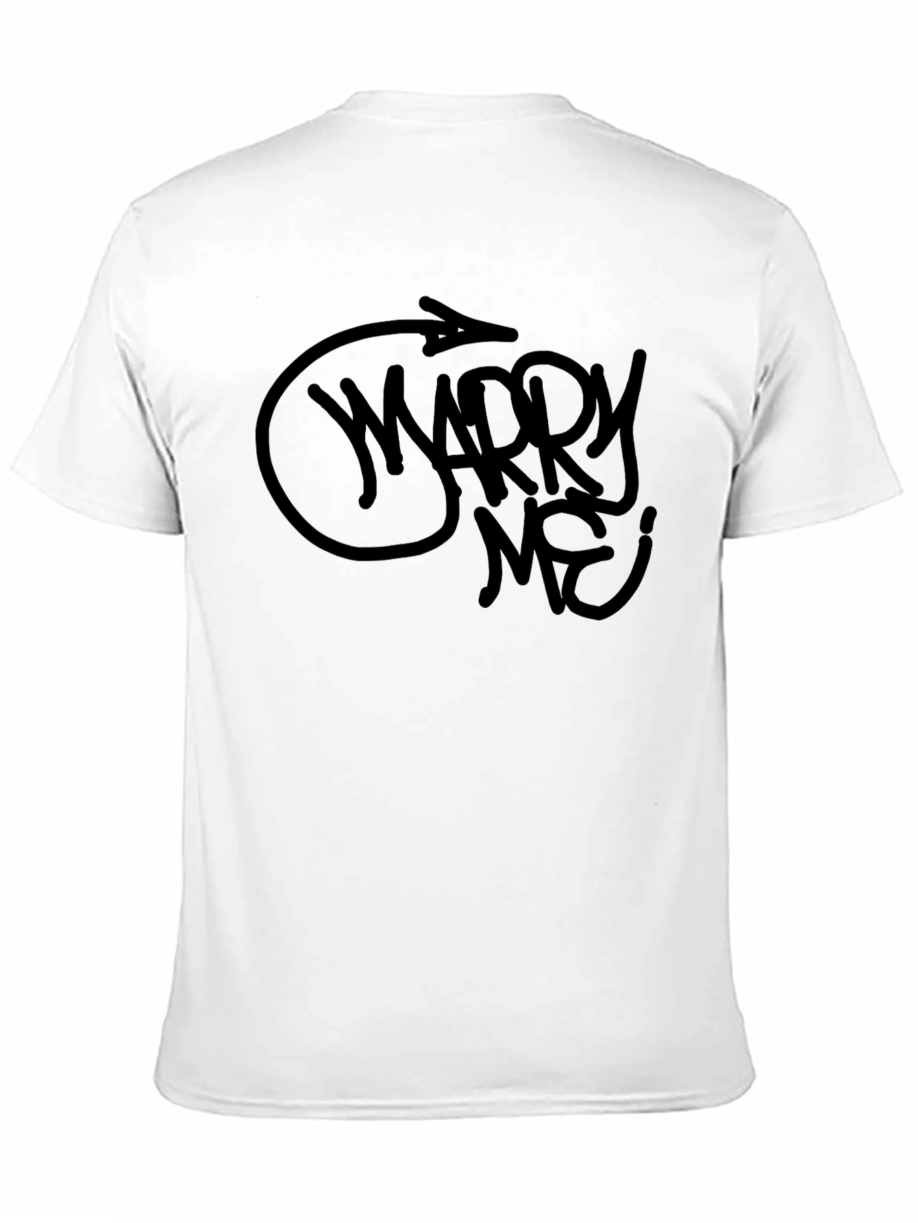 Black Marry Me? Graphic Tee - Men's Black T-Shirt view 11