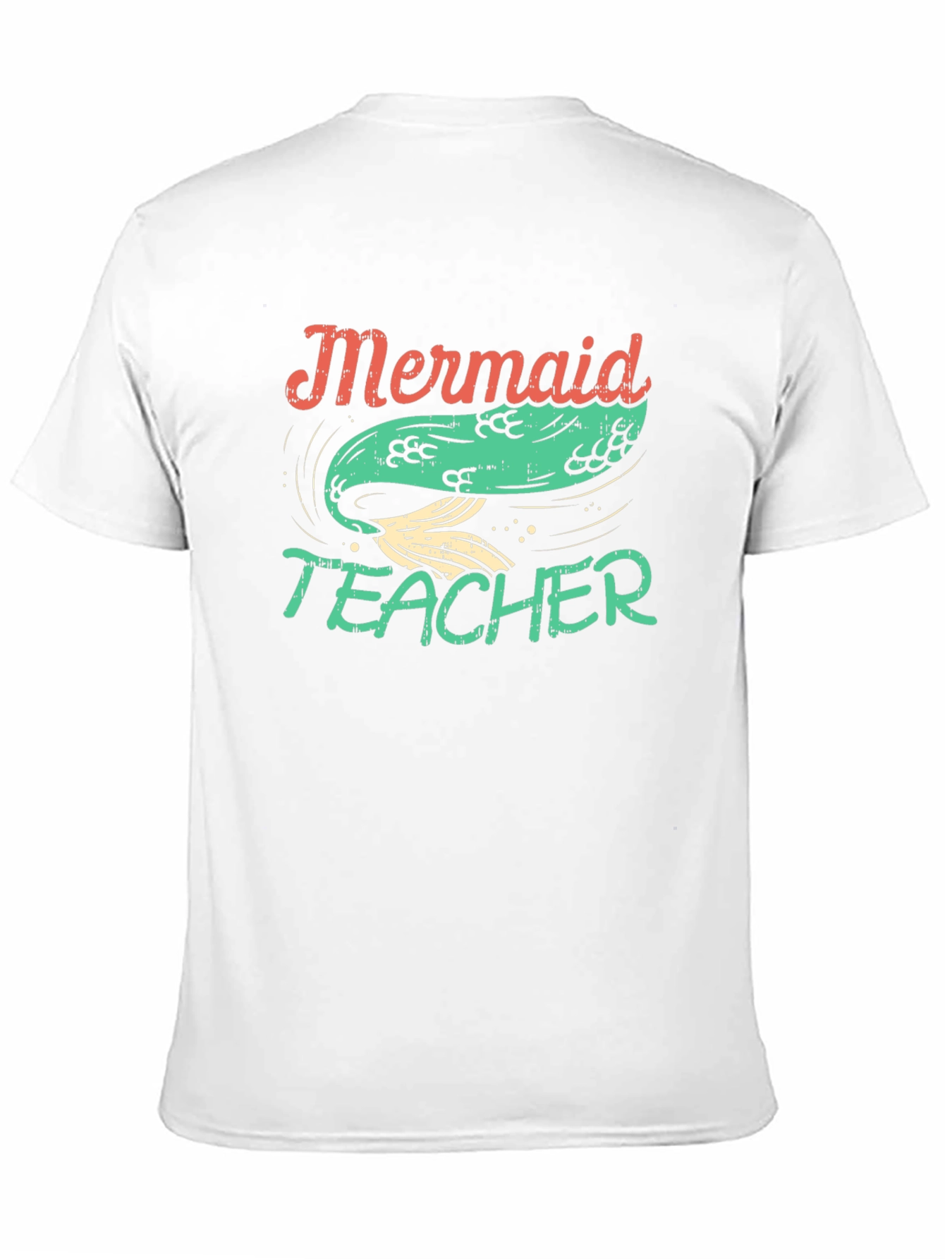 Black Mermaid Teacher Graphic Tee - Black Cotton T-Shirt view 11