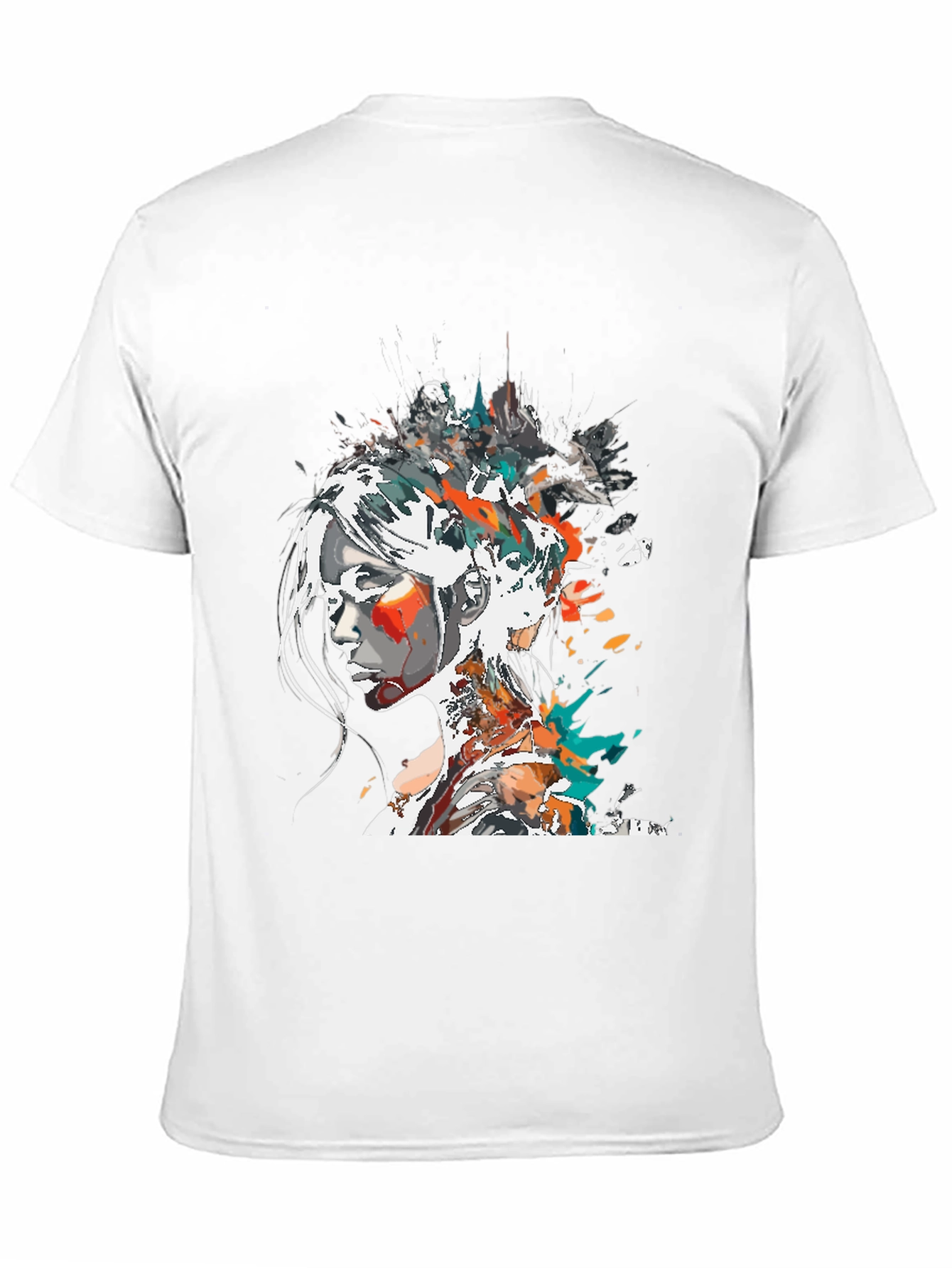 Black Abstract Woman Graphic Tee - Black view 11