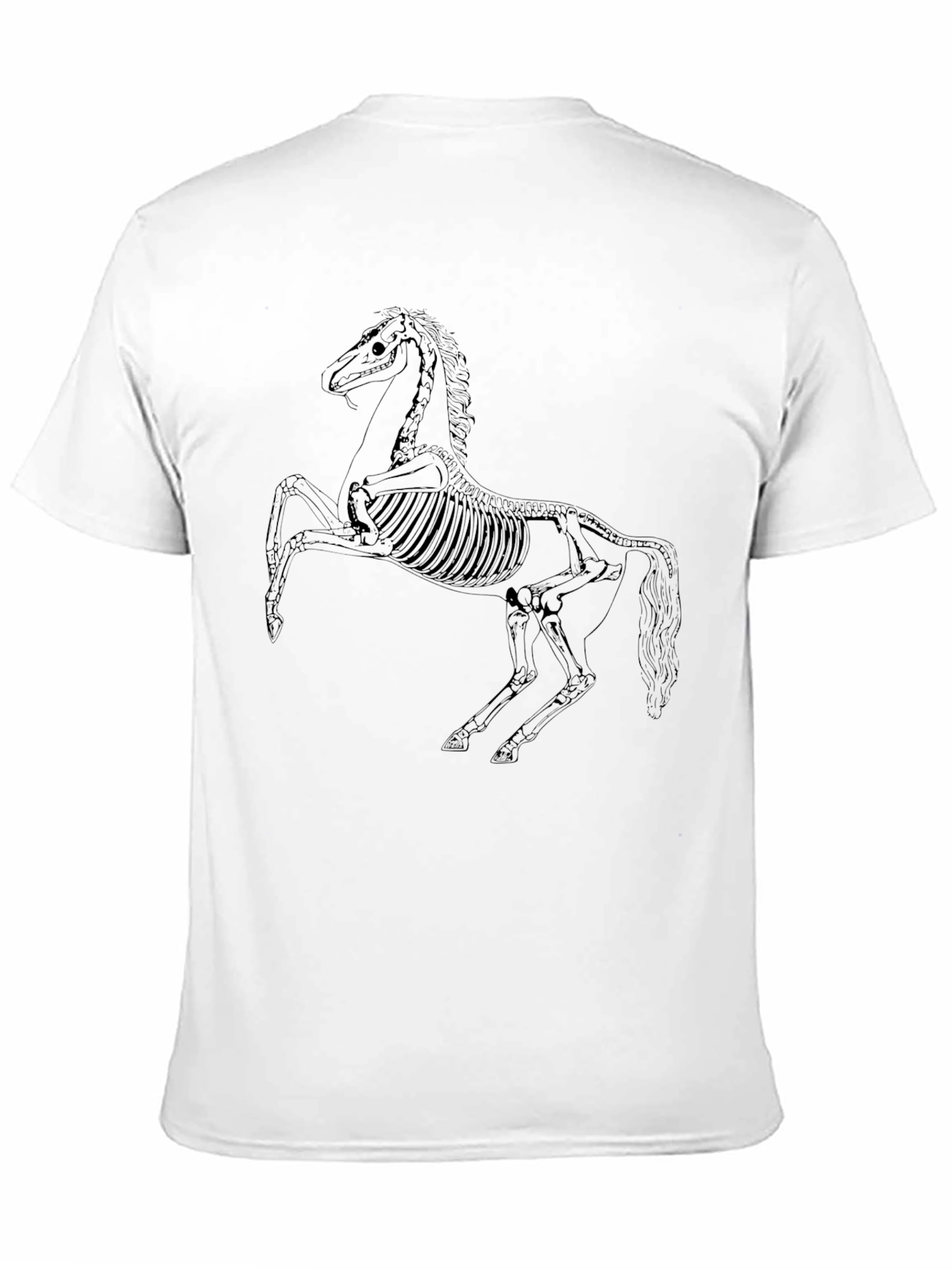 Black Skeleton Horse Graphic T-Shirt view 11
