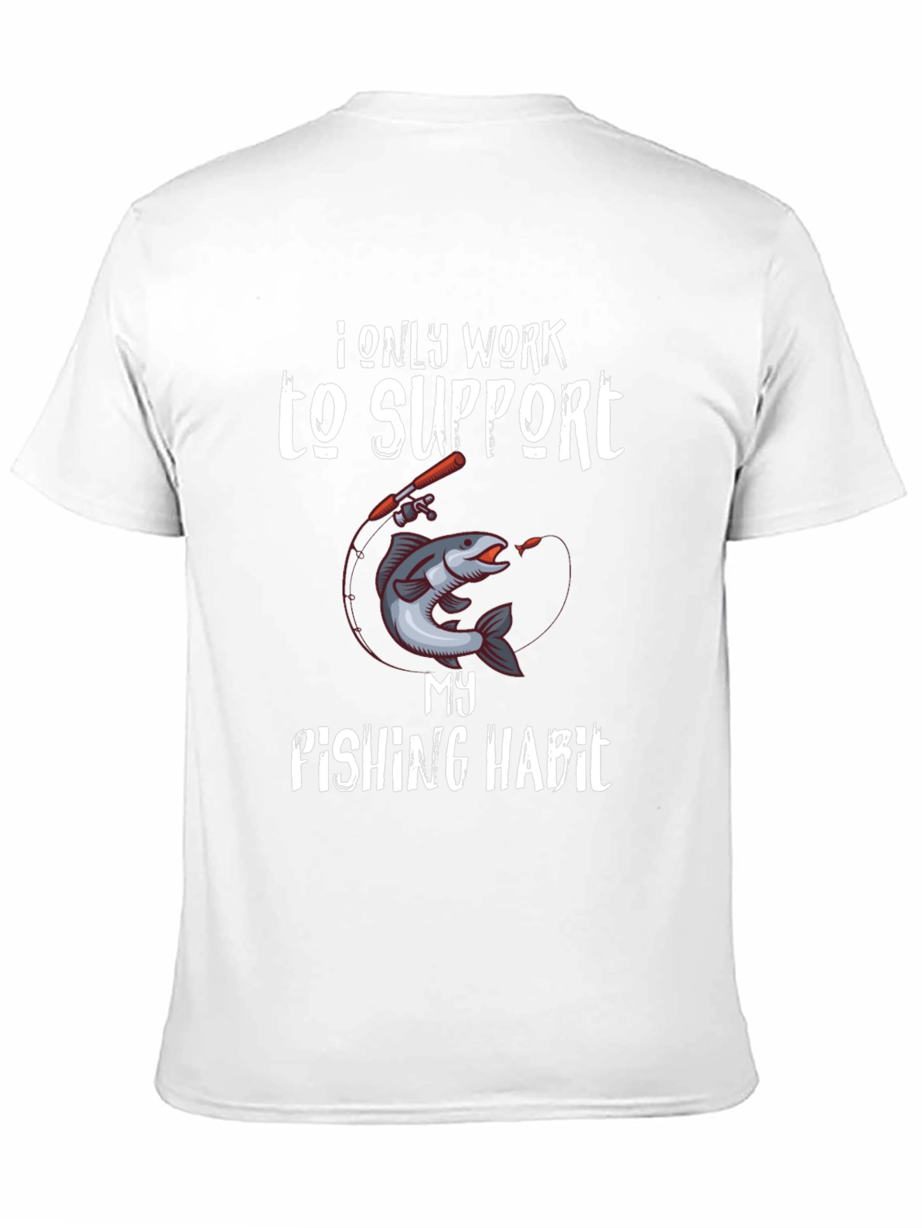 Black Fishing Habit T-Shirt - Funny Angler Tee view 11