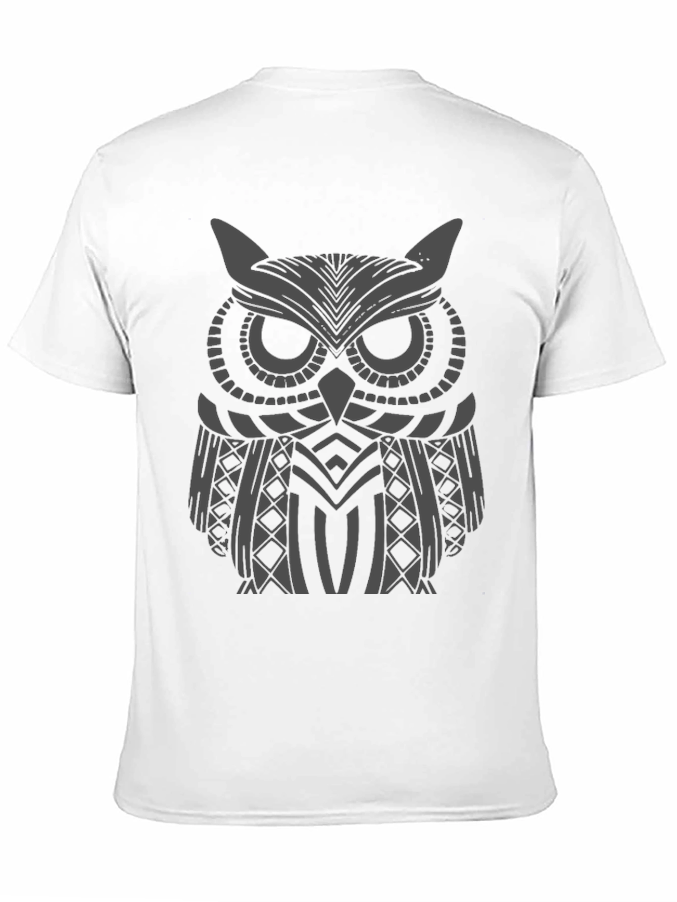 Black Owl Graphic Print Men's Black T-Shirt view 11