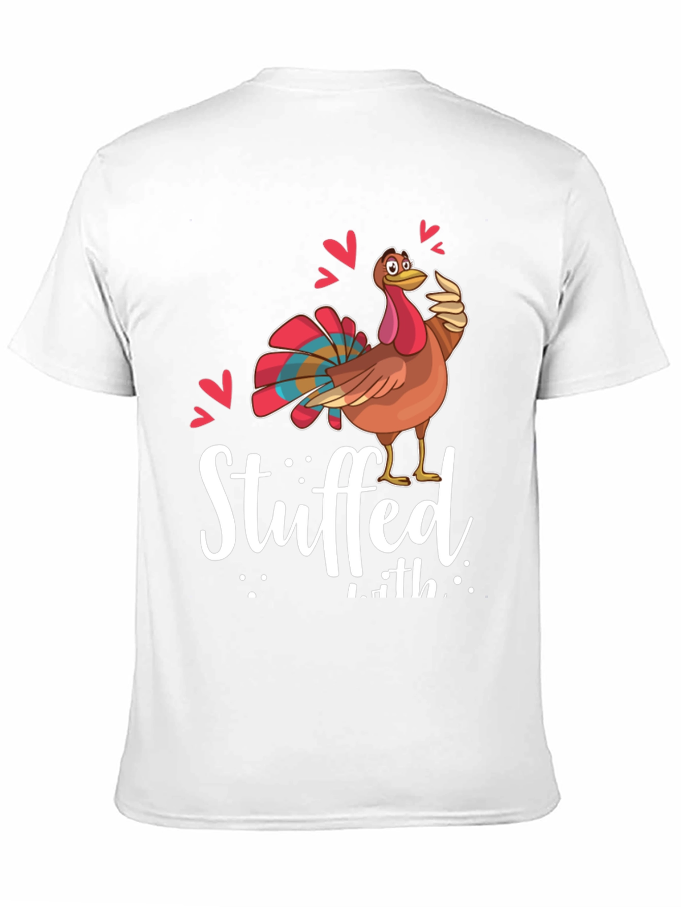 Black Funny Thanksgiving Turkey Stuffed With Love Graphic Tee view 11