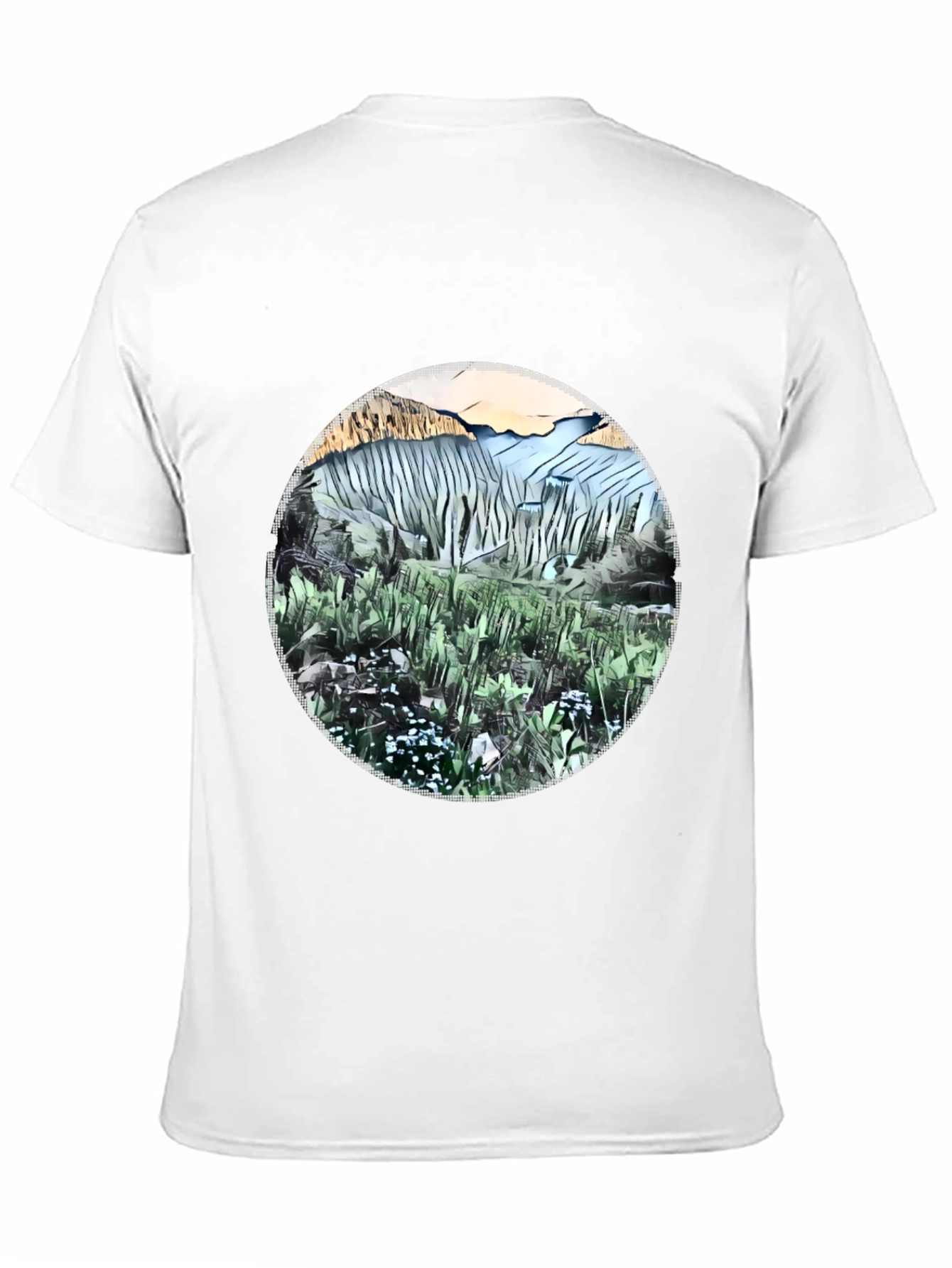 Black Nature Scene Graphic T-Shirt view 11