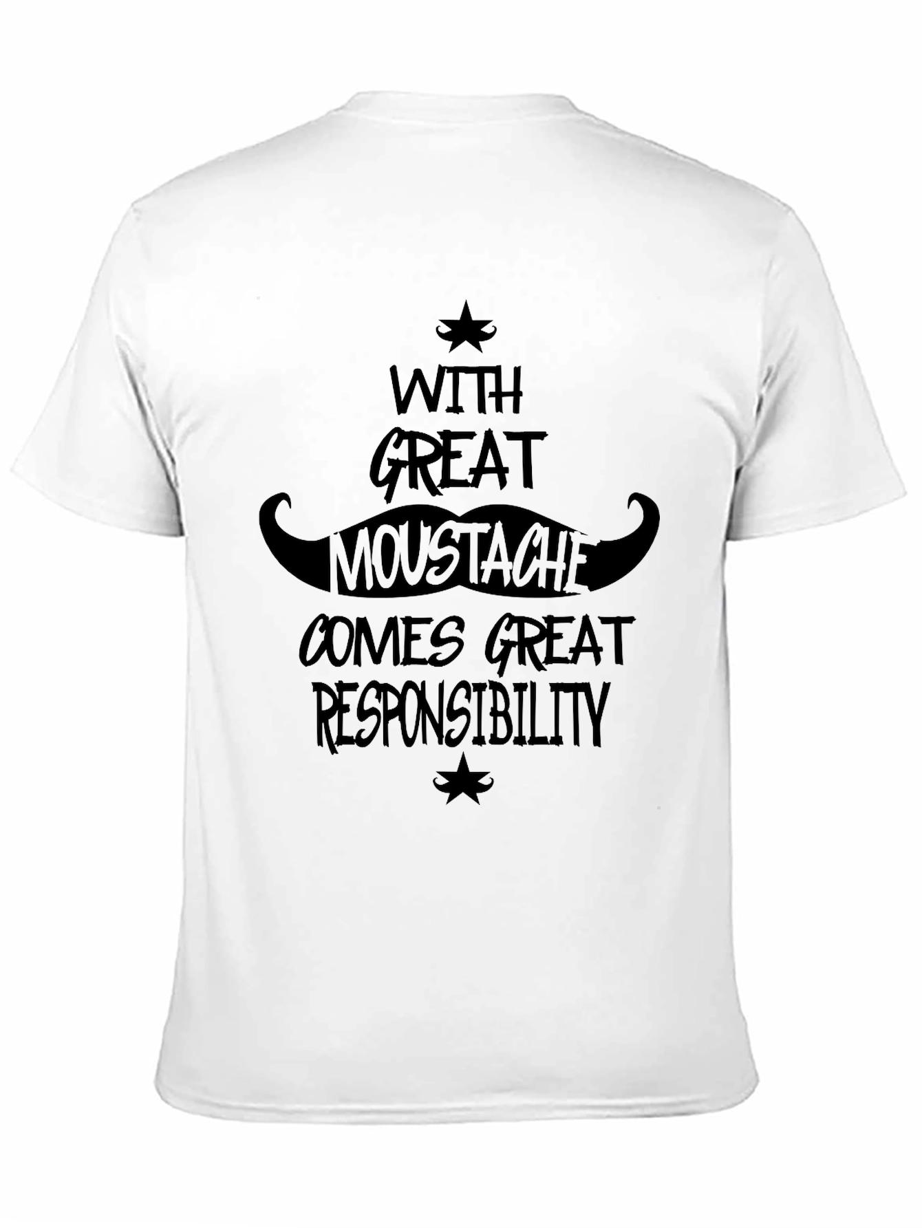 Black Mustache Responsibility Graphic Tee - Black Cotton Blend view 11