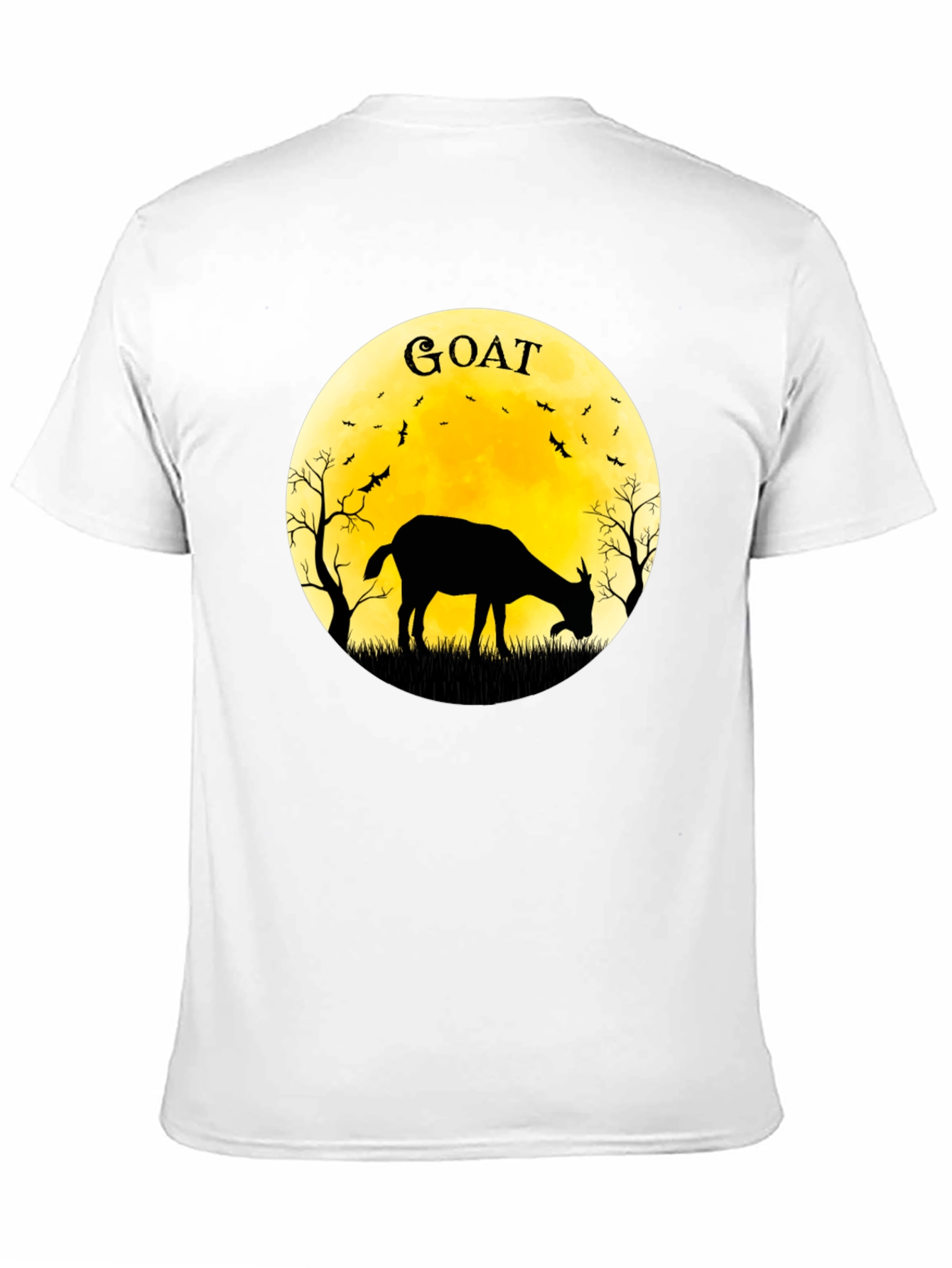 Black Goat Silhouette T-Shirt - Moonlit Design view 11