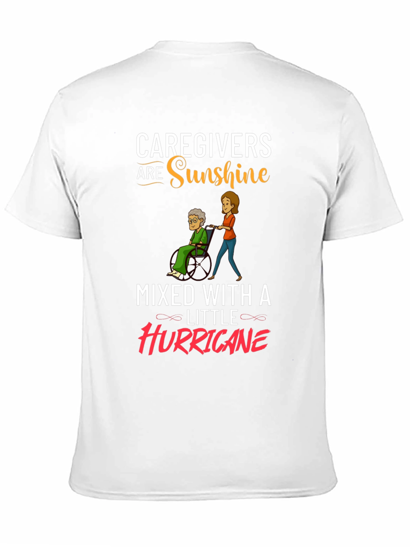 Black Caregiver Sunshine & Hurricane Graphic T-Shirt view 11