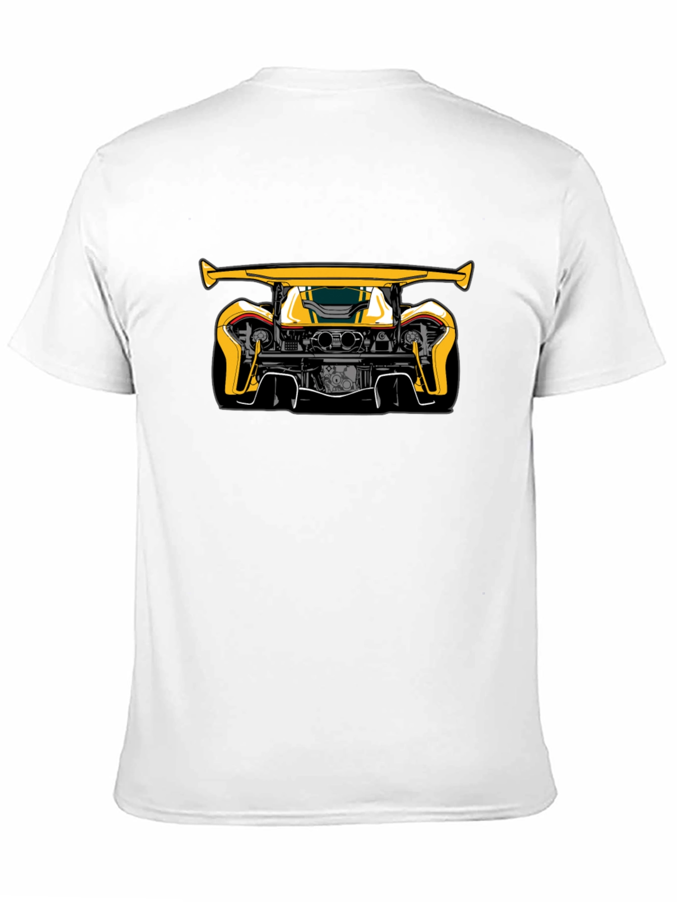 Black Yellow Car Graphic Black T-Shirt view 11