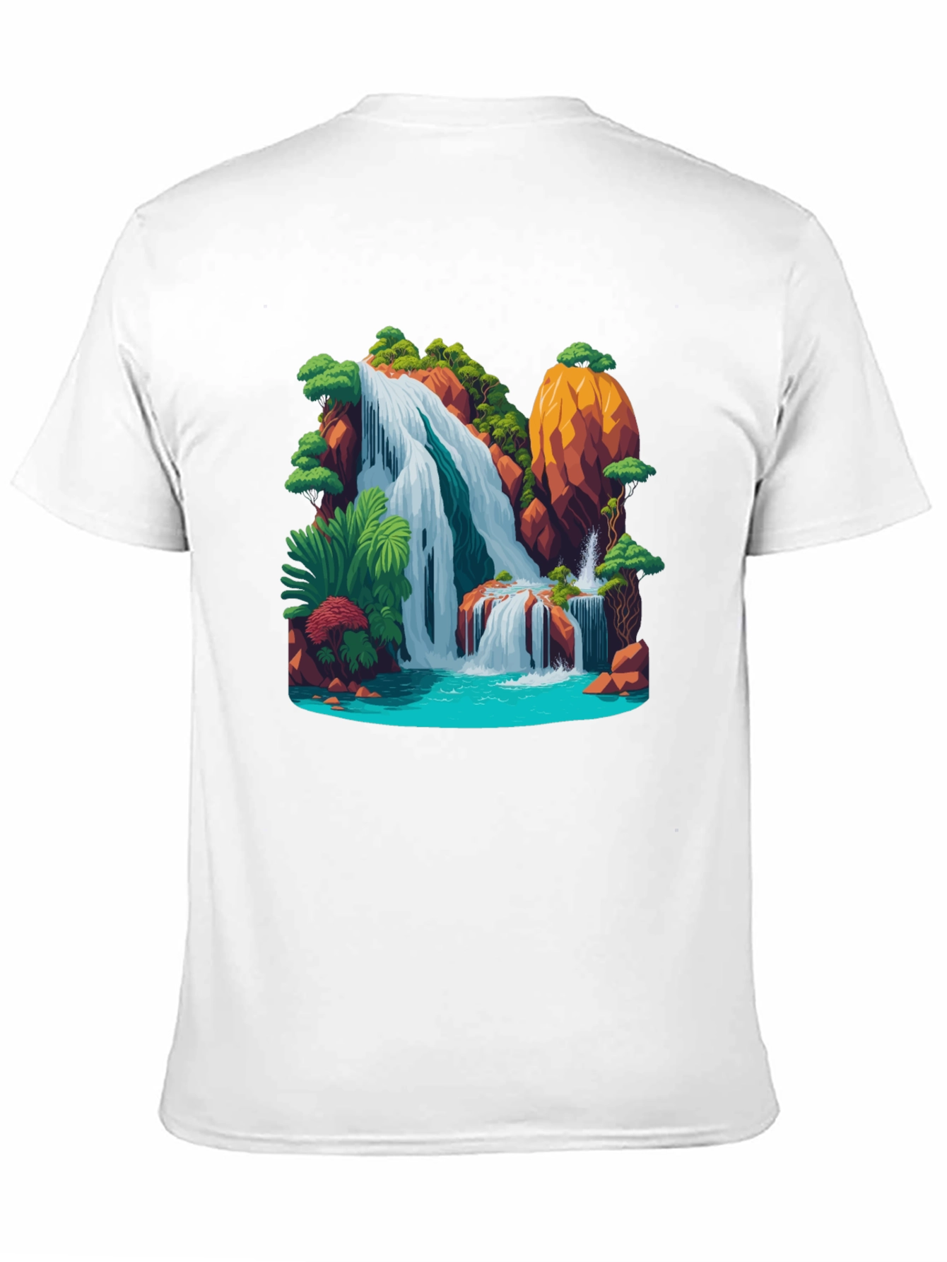 Black Waterfall Graphic Black T-Shirt view 11