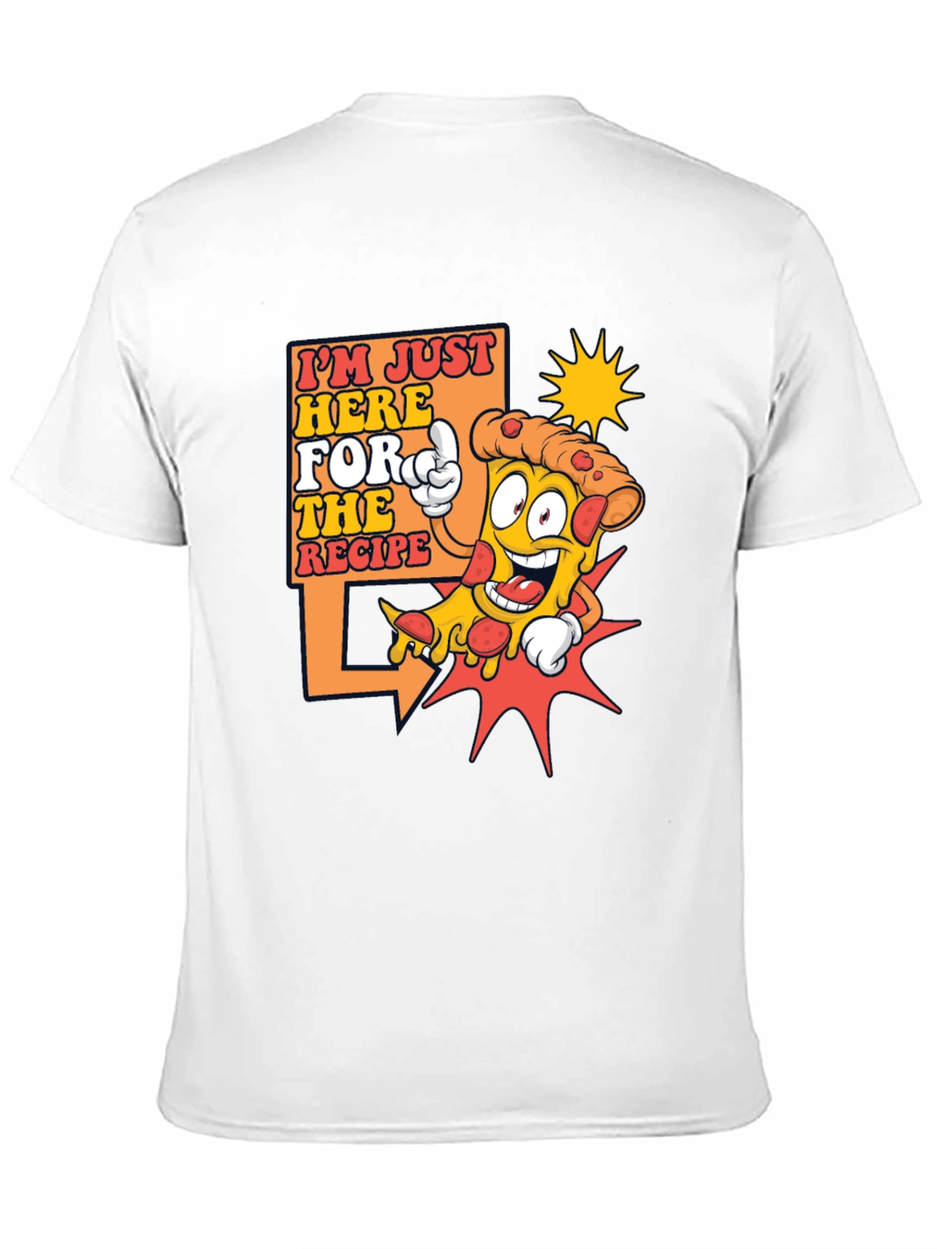 Black Funny Pizza Recipe T-Shirt - Foodie Tee view 11