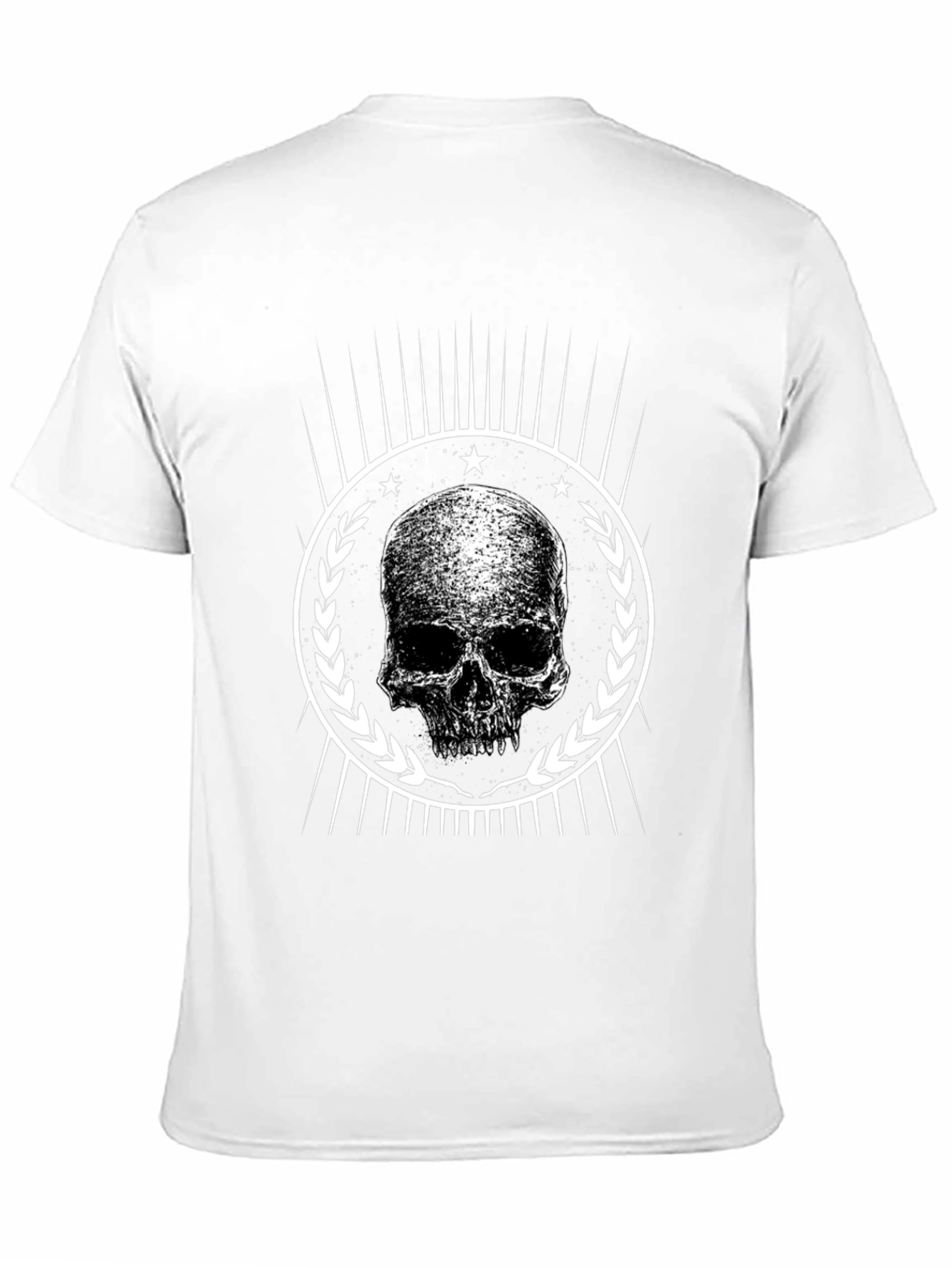 Black Skull Graphic Tee - Black Cotton Blend view 11