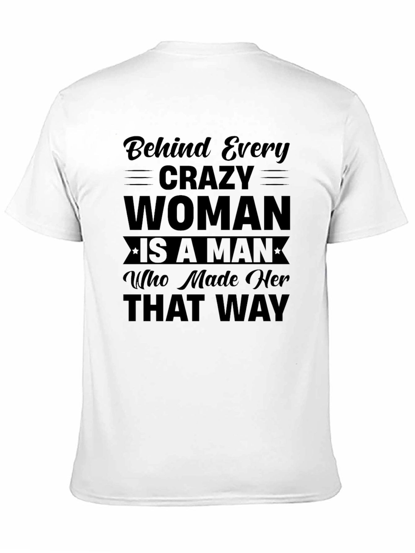 Black Crazy Woman T-Shirt - Humorous Slogan Tee view 11