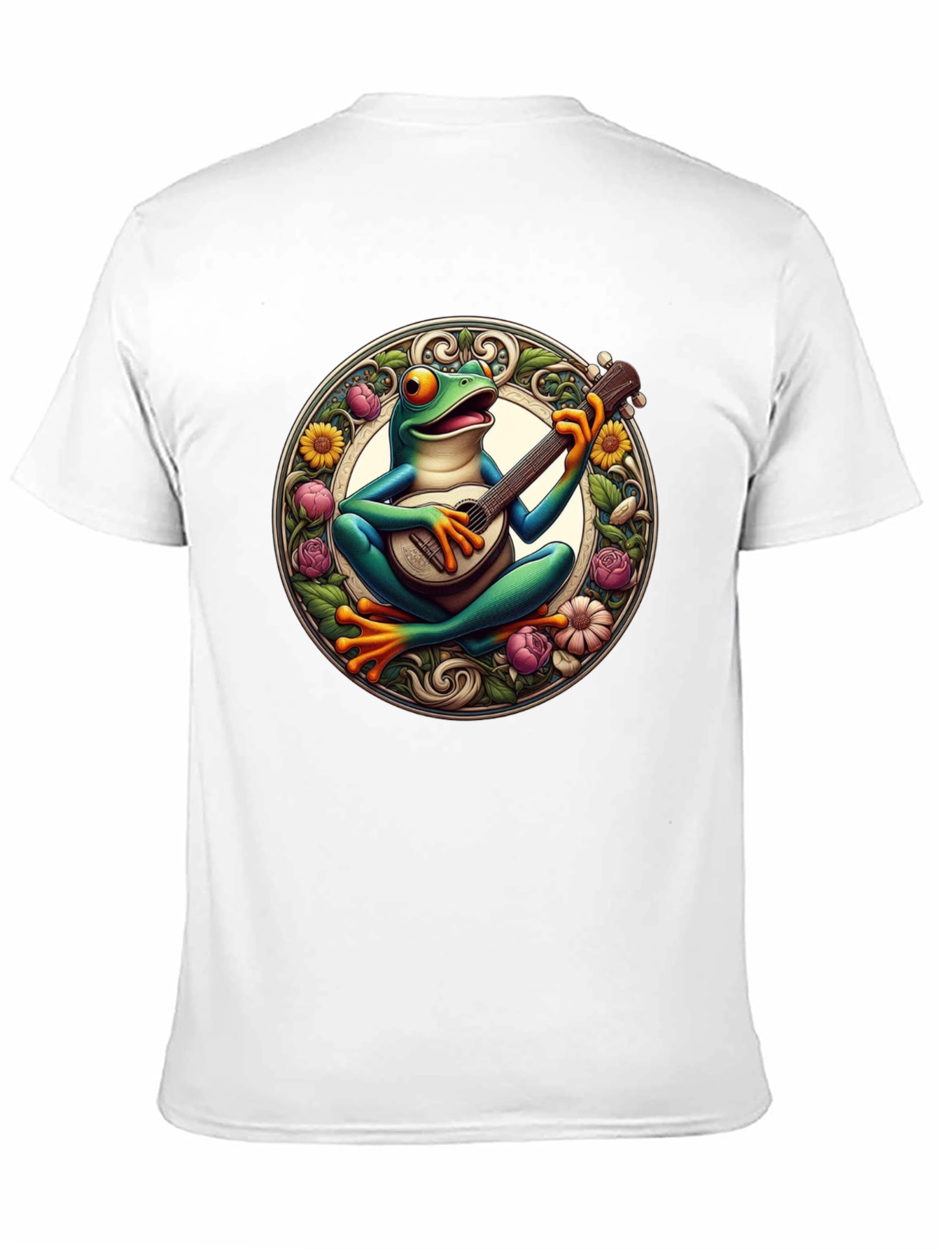 Black Frog Playing Guitar T-Shirt - Unique Graphic Tee view 11