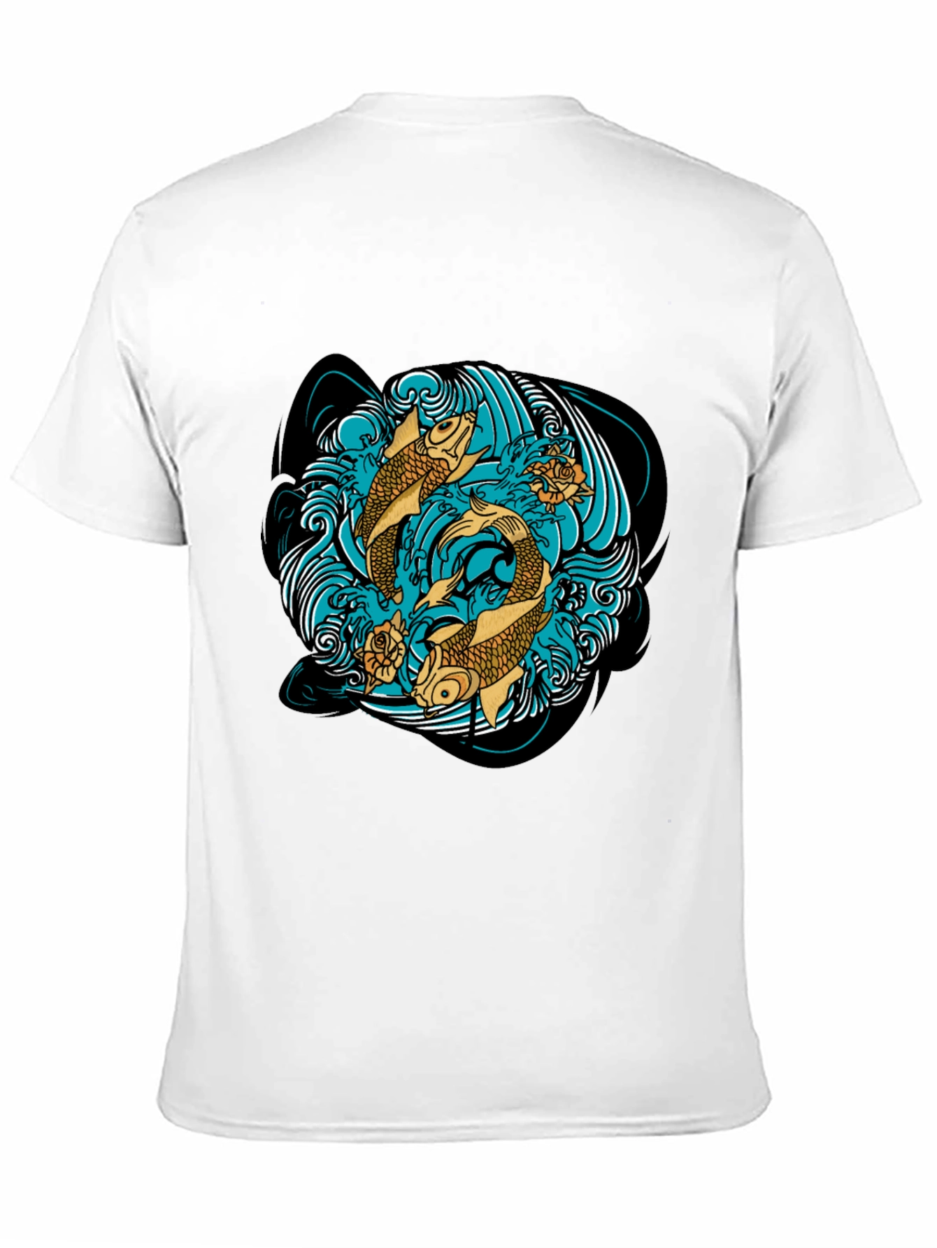 Black Koi Fish T-Shirt Graphic Design view 11