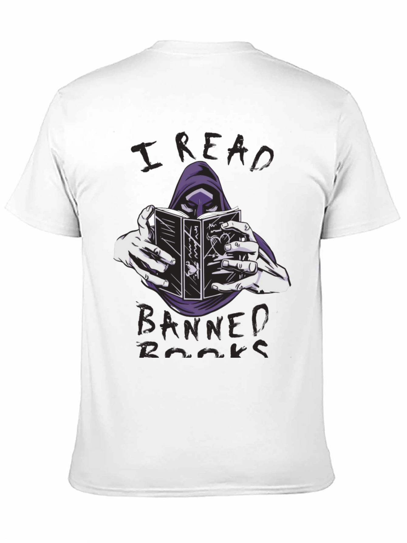Black I Read Banned Books T-Shirt Grim Reaper Reader Tee view 11