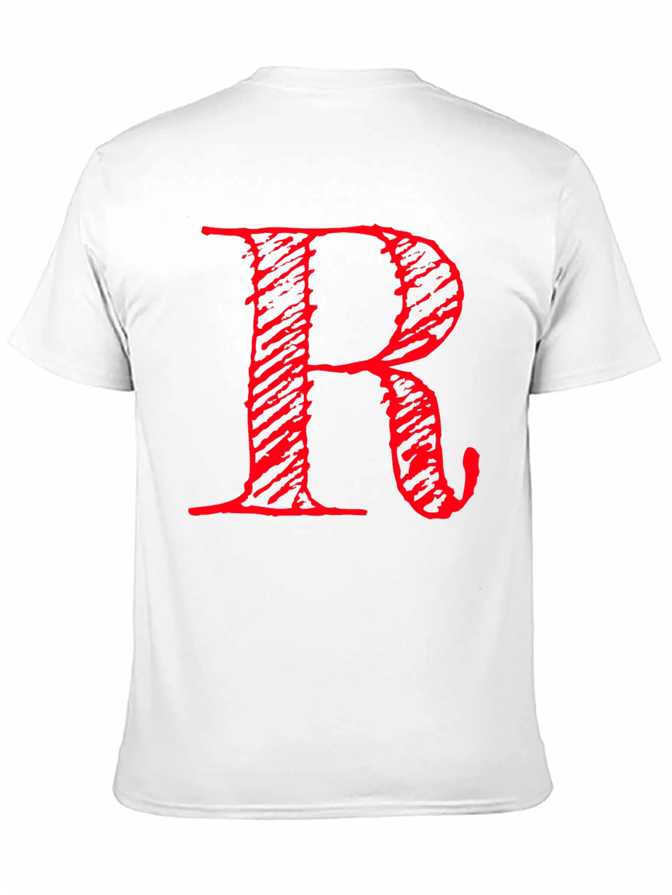 Black Bold Red R Graphic Print Black T-Shirt view 11