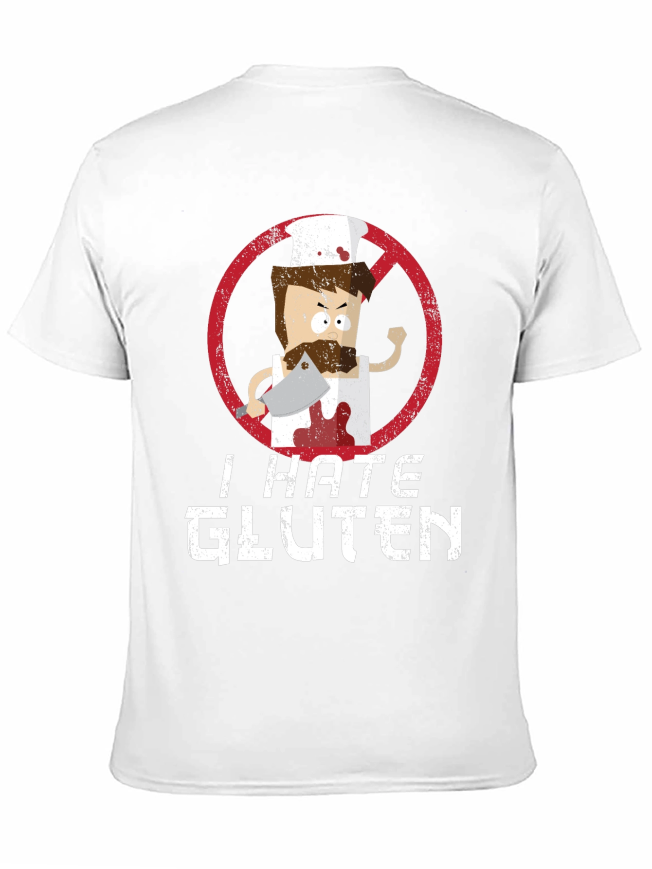 Black I Hate Gluten T-Shirt - Chef Graphic Tee view 11