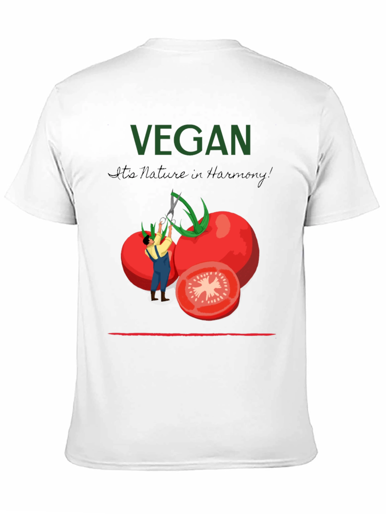 Black Vegan Tomato Graphic T-Shirt - Nature in Harmony view 11