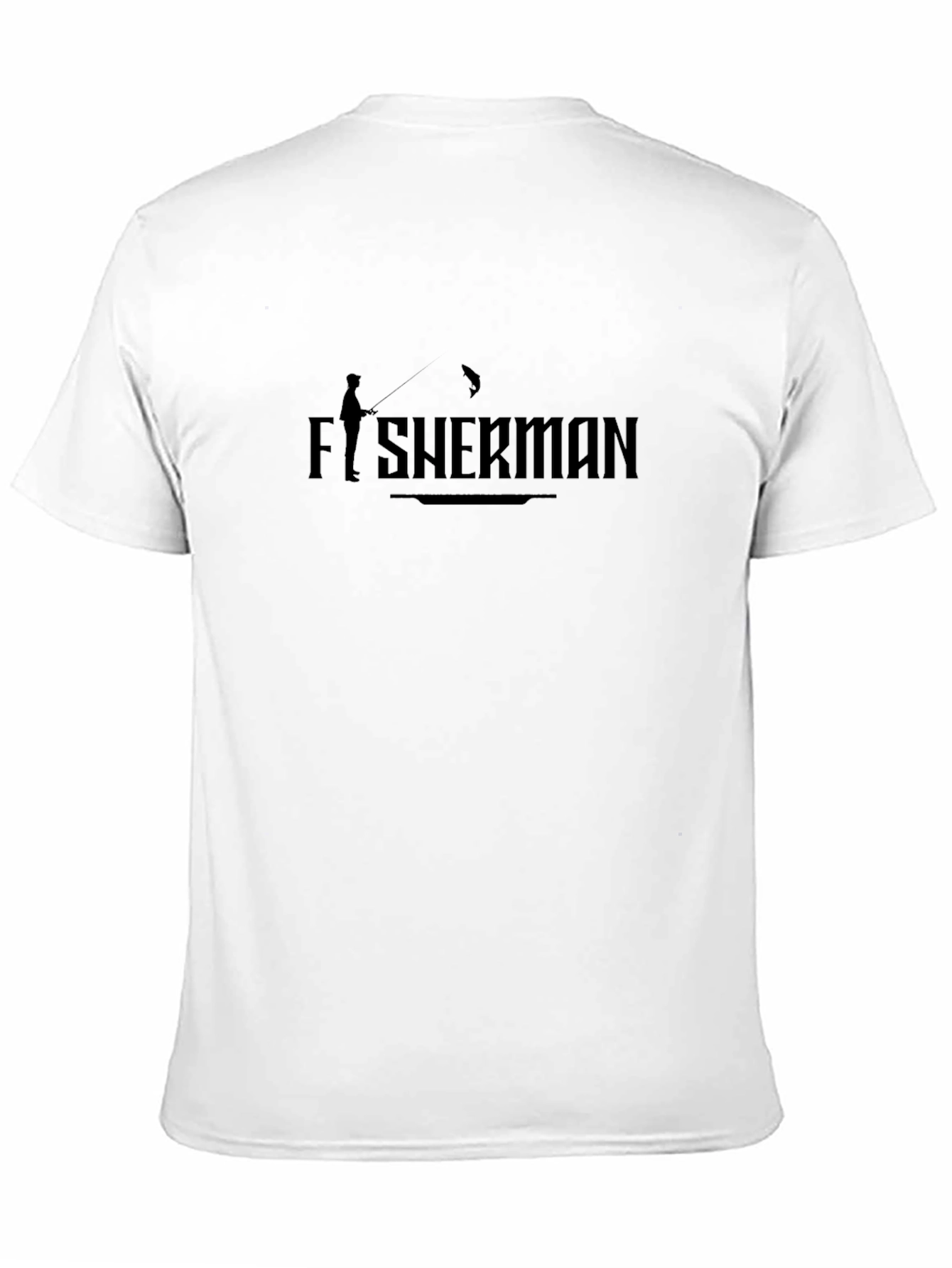 Black Fisherman Graphic Tee - Black Cotton Blend Casual Wear view 11