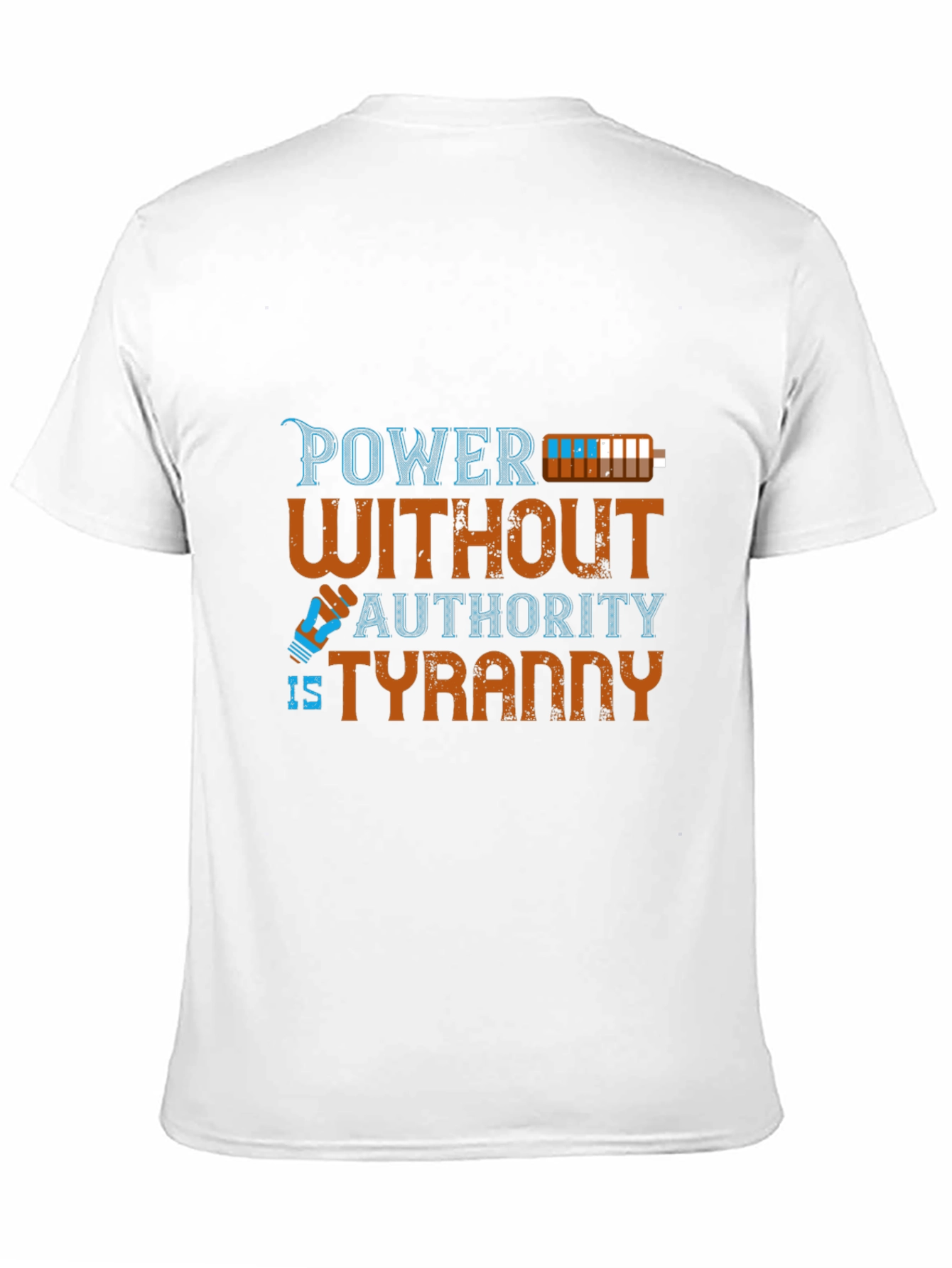Black Power Without Authority T-Shirt - Tyranny view 11