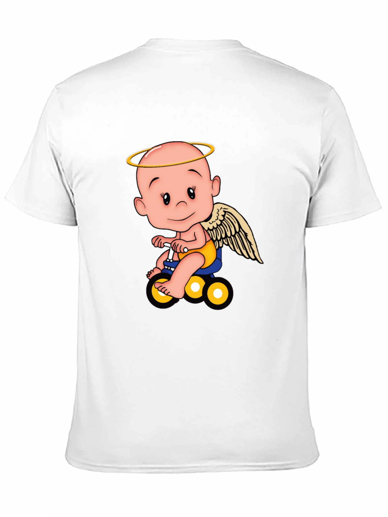 Black Angel Baby on Bike Graphic Tee - Black view 11