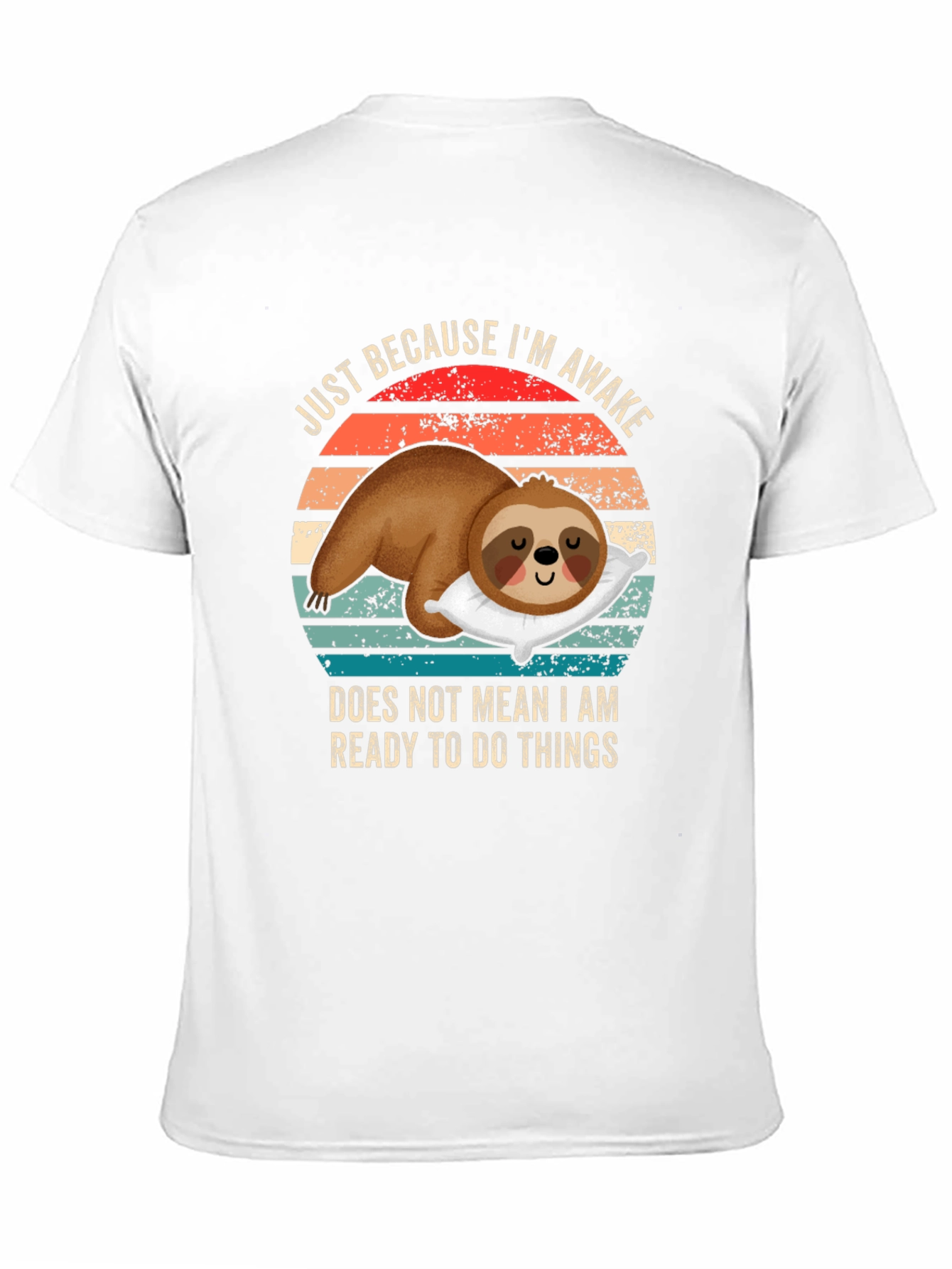 Black Lazy Sloth Awake T-Shirt - Ready to Do Things view 11