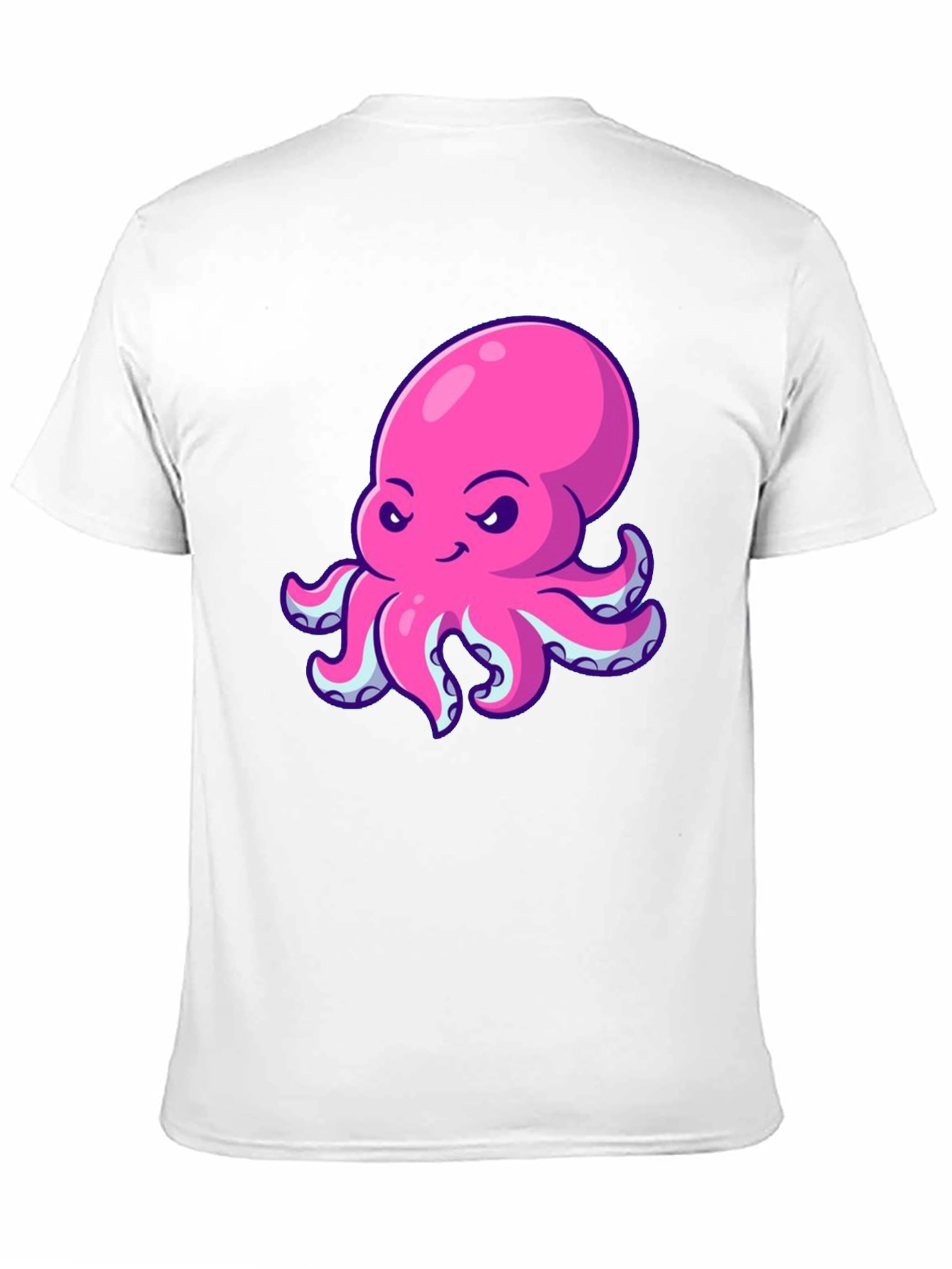 Black Pink Octopus Graphic Print Black T-Shirt view 11