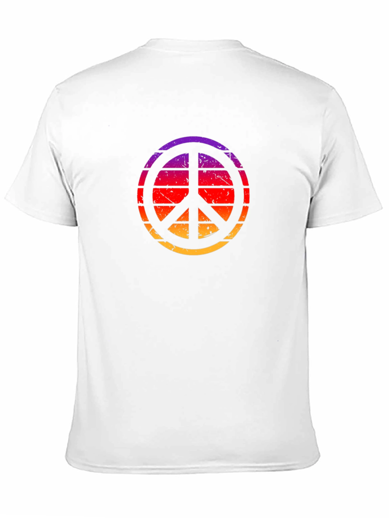 Black Retro Sunset Peace Sign Black T-Shirt view 11