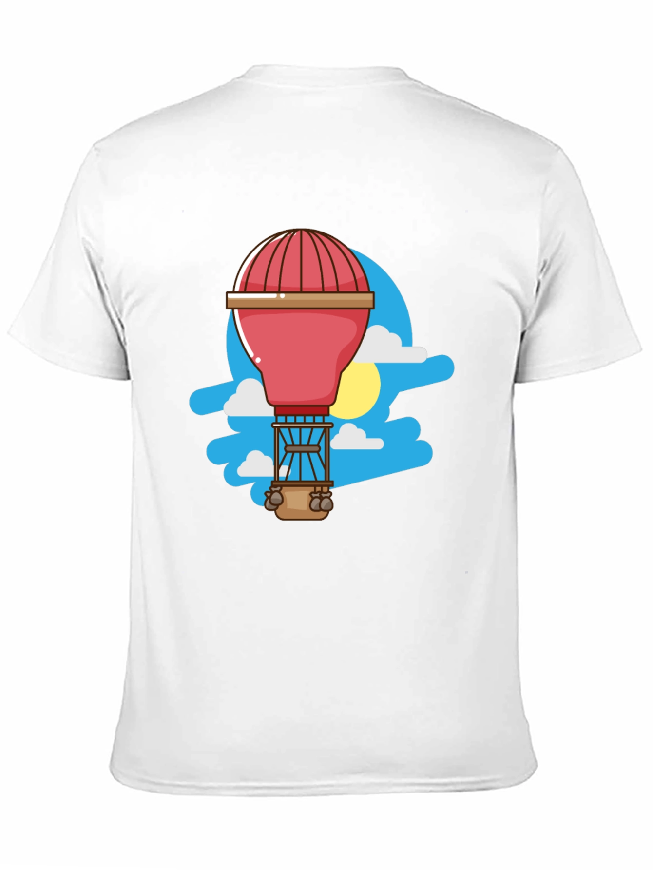 Black Cartoon Hot Air Balloon Graphic Tee - Black view 11