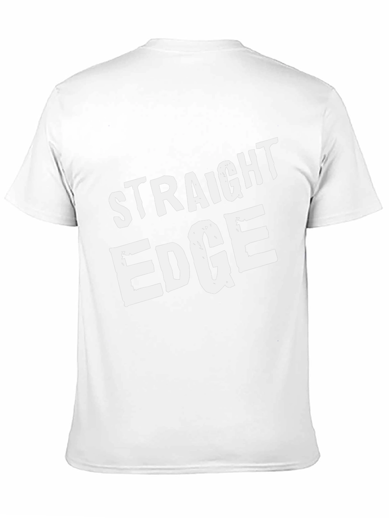 Black Straight Edge Crew Neck Tee - Bold White Print view 11