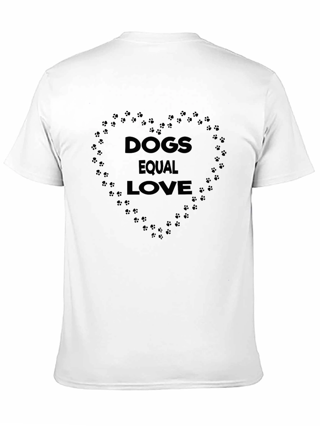 Black Dogs Equal Love Heart Print Black T-Shirt view 11
