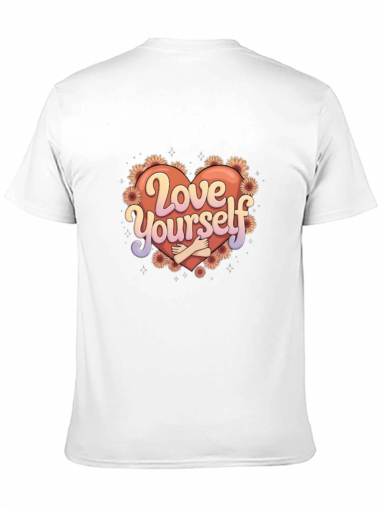Black Love Yourself Graphic Tee - Heart & Flowers view 11