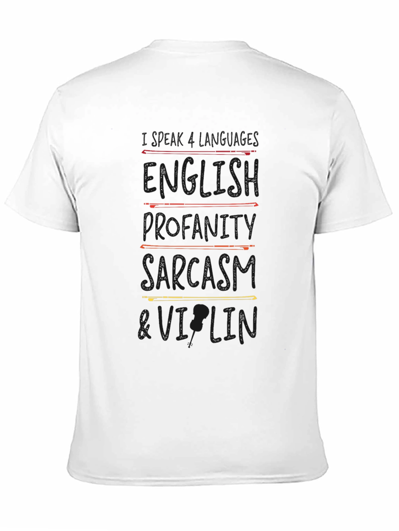 Black English Profanity Sarcasm & Violin Black Graphic Tee view 11