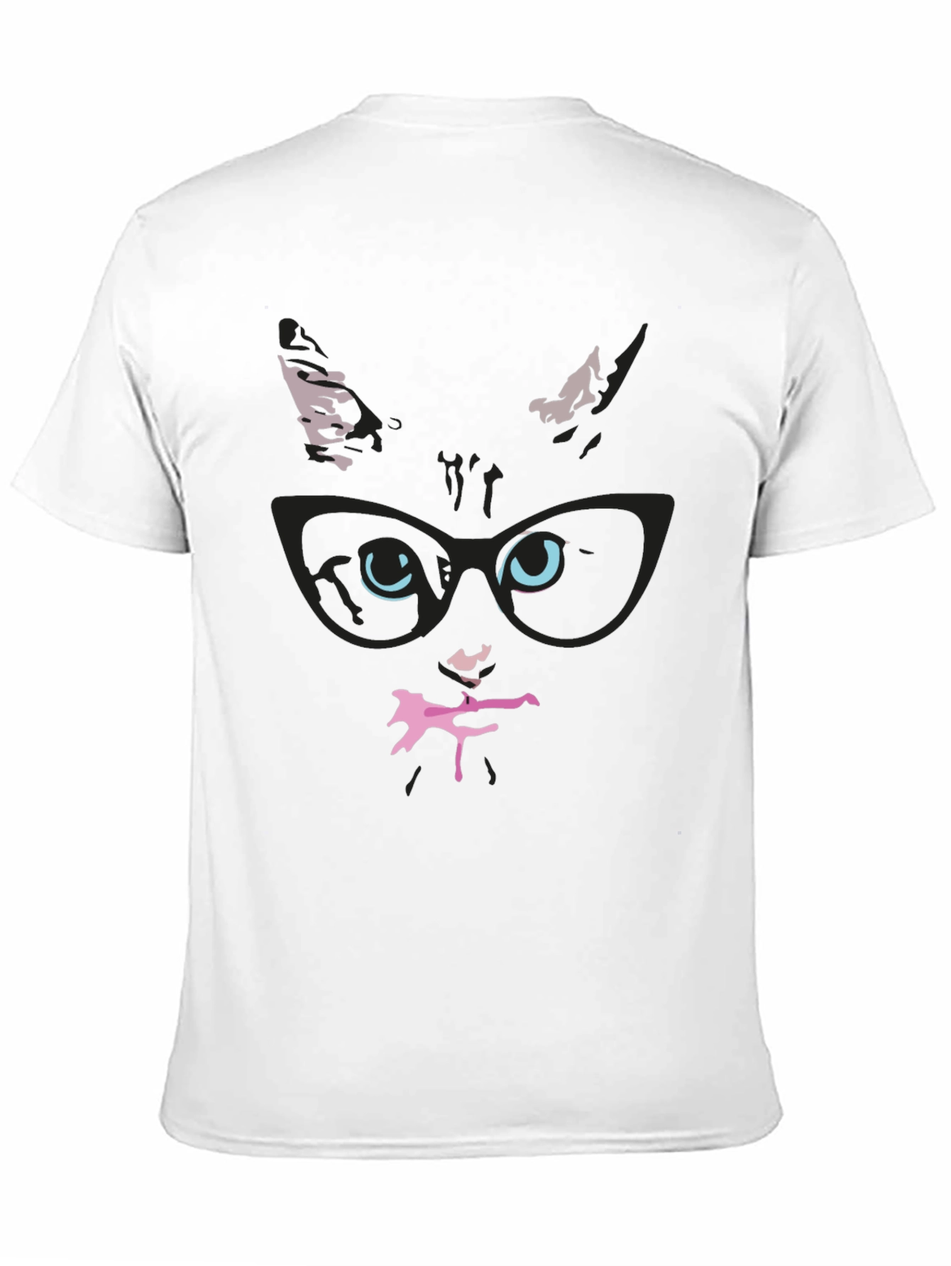 Black Cool Cat in Glasses T-Shirt view 11