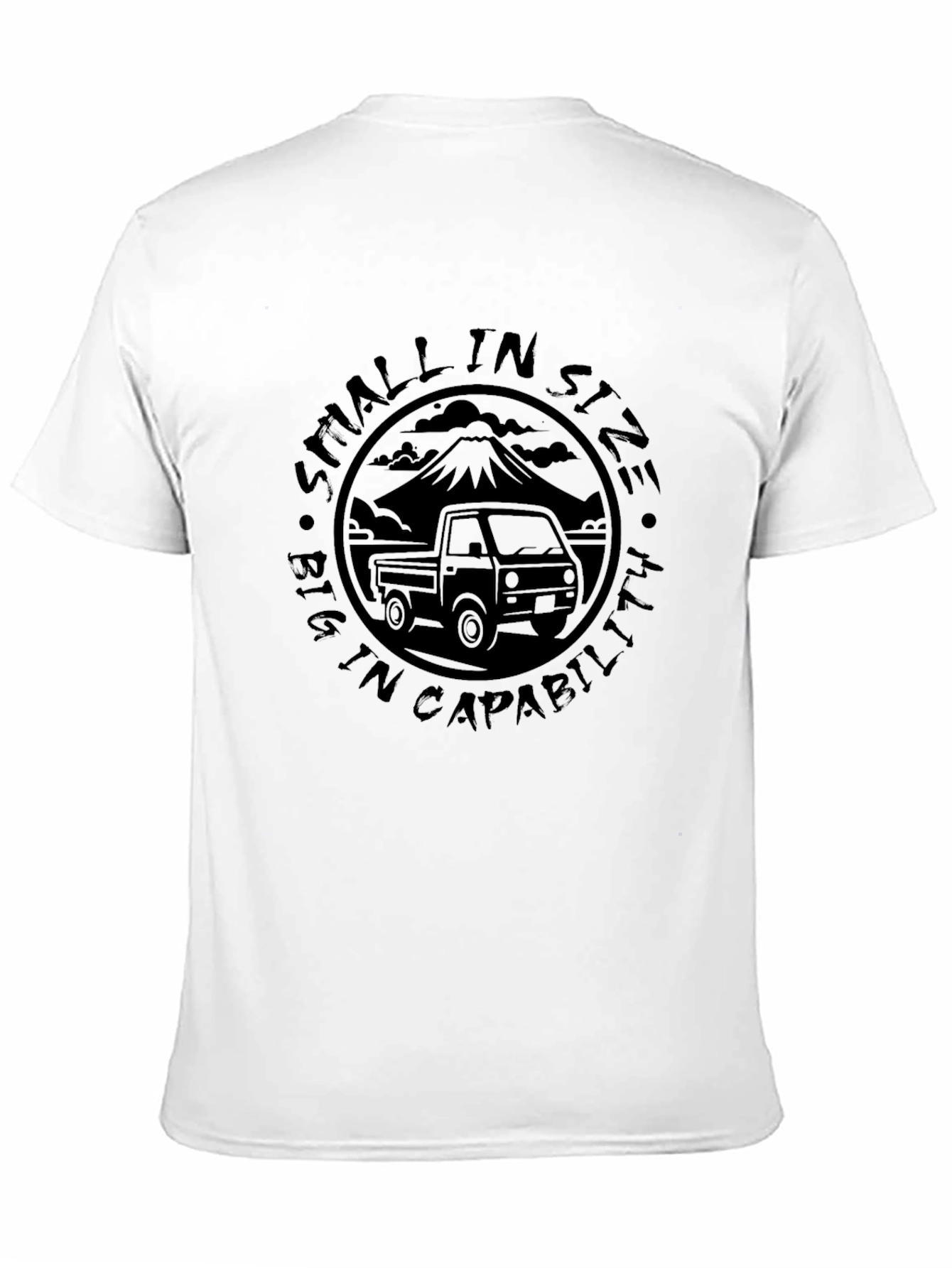 Black Small in Size Big in Capability Black T-Shirt view 11