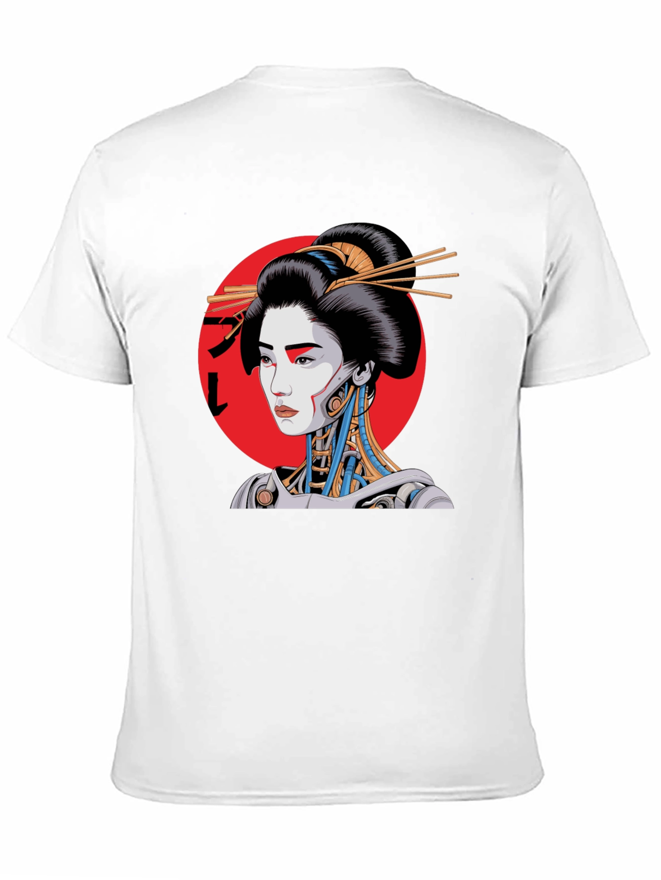 Black Cyberpunk Geisha Graphic Tee - Black view 11