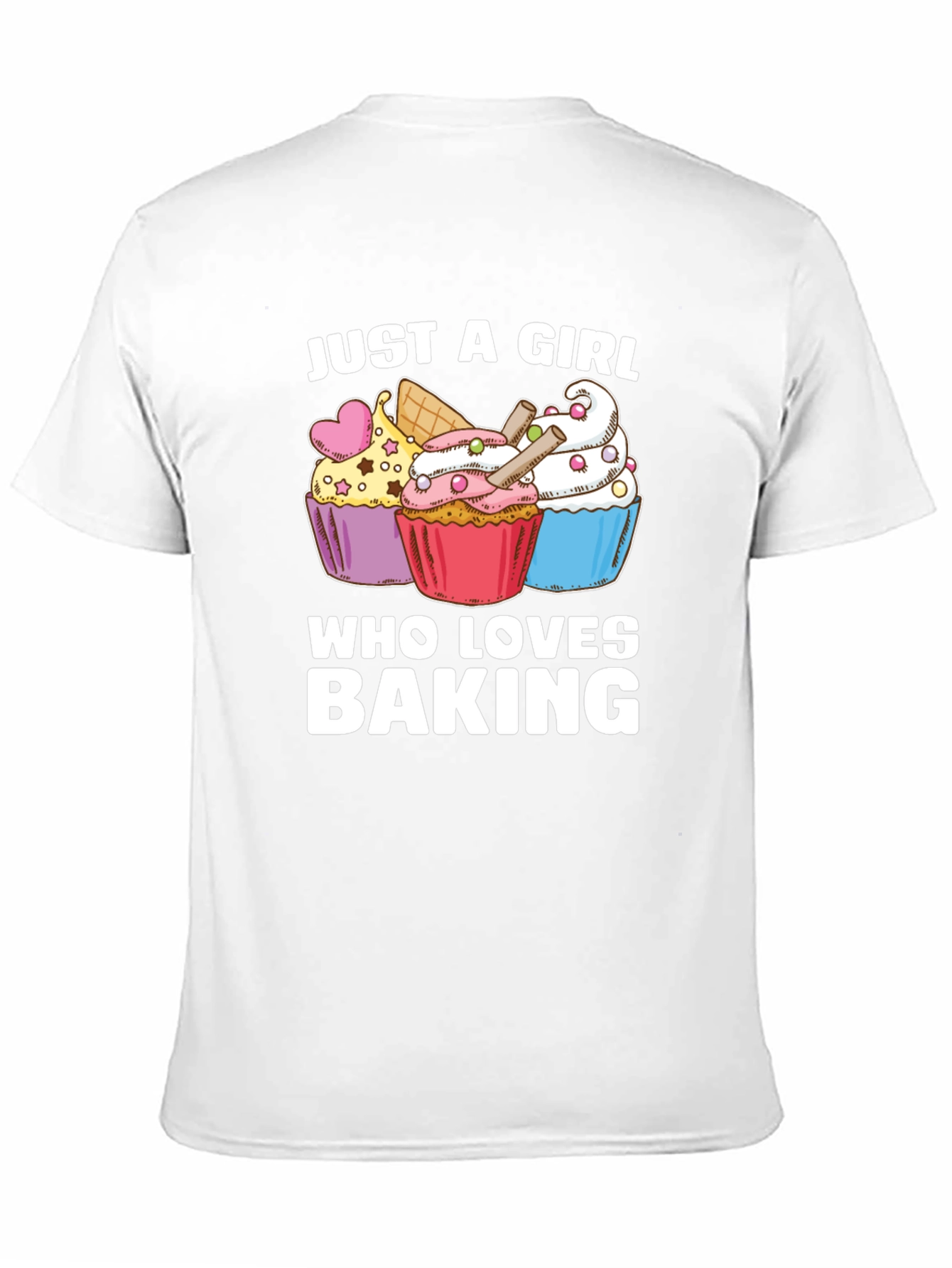 Black Just A Girl Who Loves Baking Cupcake T-Shirt view 11
